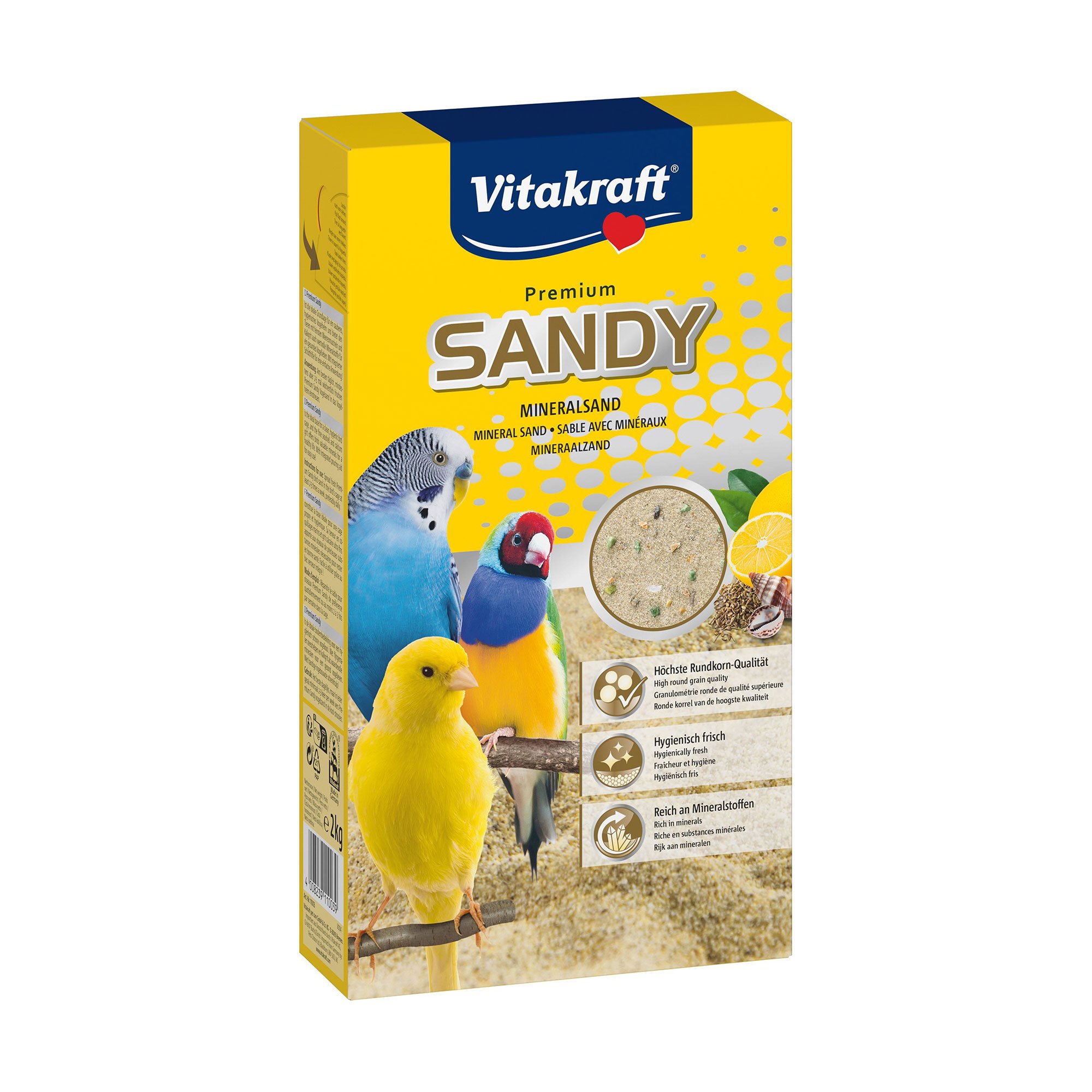 

Уцінка! Пісок для птахів Vitakraft Premium Sandy з мінералами, 2 кг