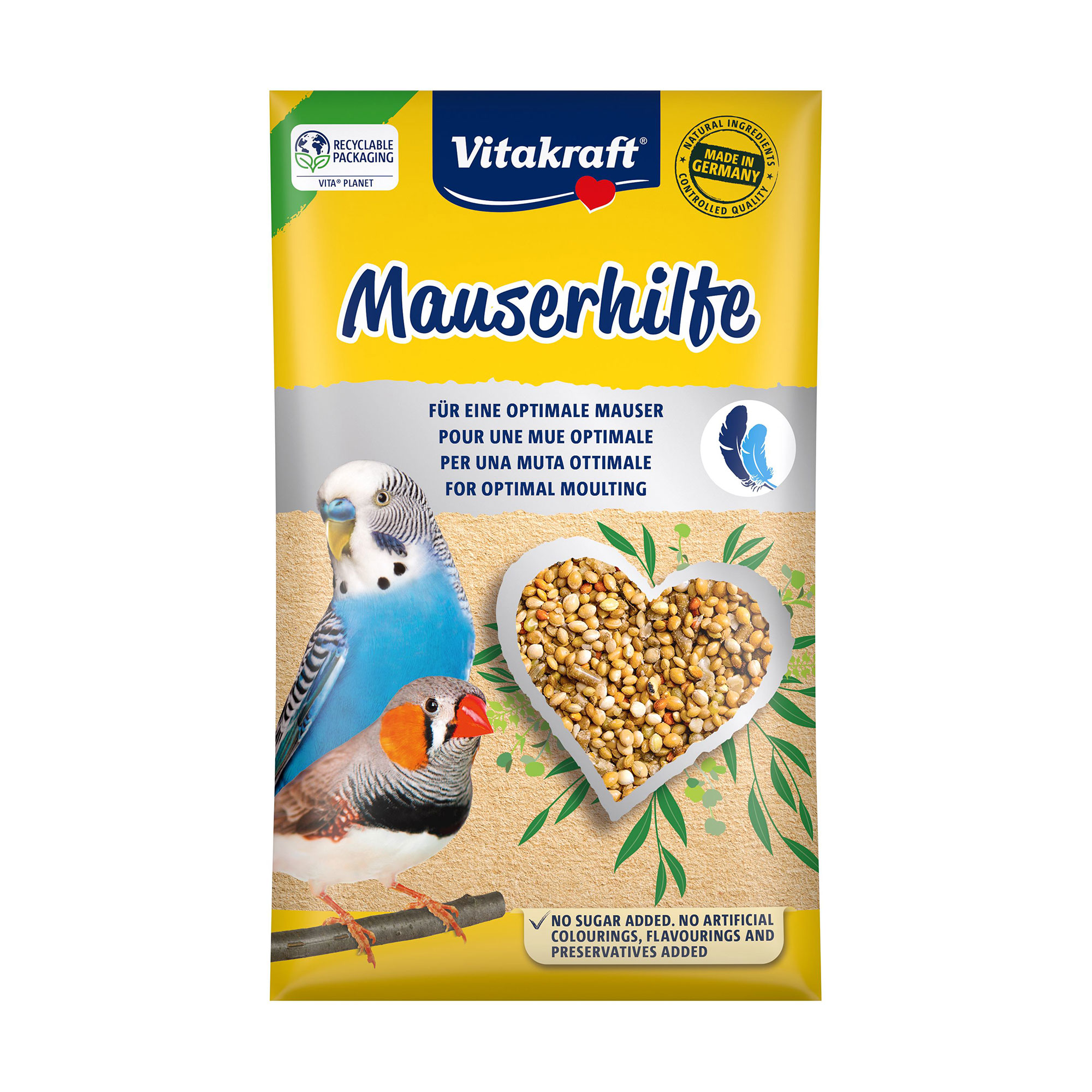 

Вітамінна добавка для хвилястих папуг та екзотичних птахів Vitakraft Mauserhilfe в період линьки, 20 г