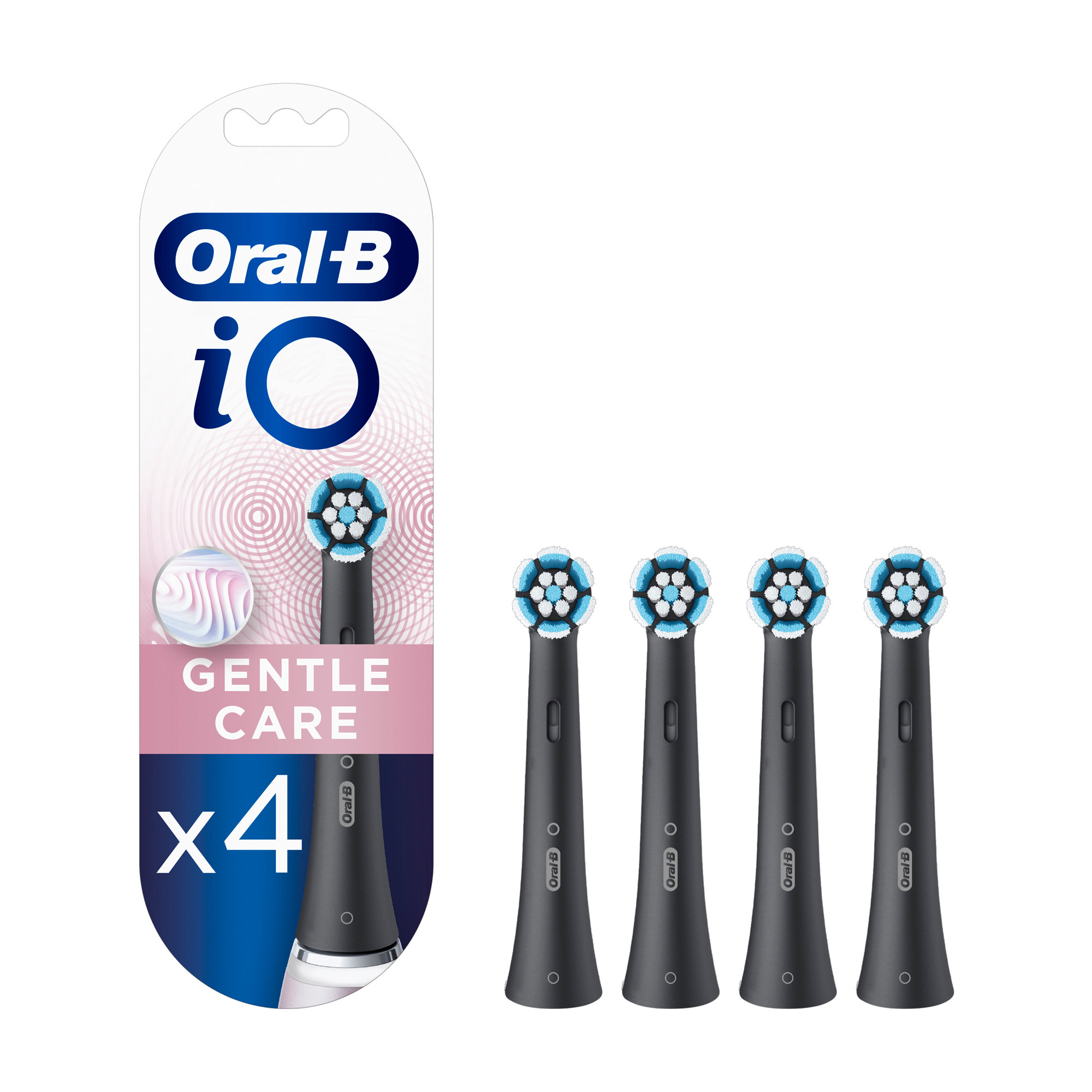 

Уцінка! Змінні насадки для електричної зубної щітки Oral-B iO Gentle Care чорні, 4 шт