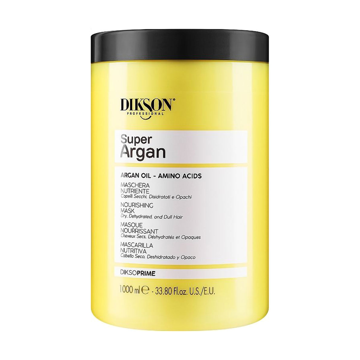 

Живильна маска Dikson DiksoPrime Super Argan Mask для сухого, зневодненого та тьмяного волосся, з аргановою олією та амінокислотами, 1 л