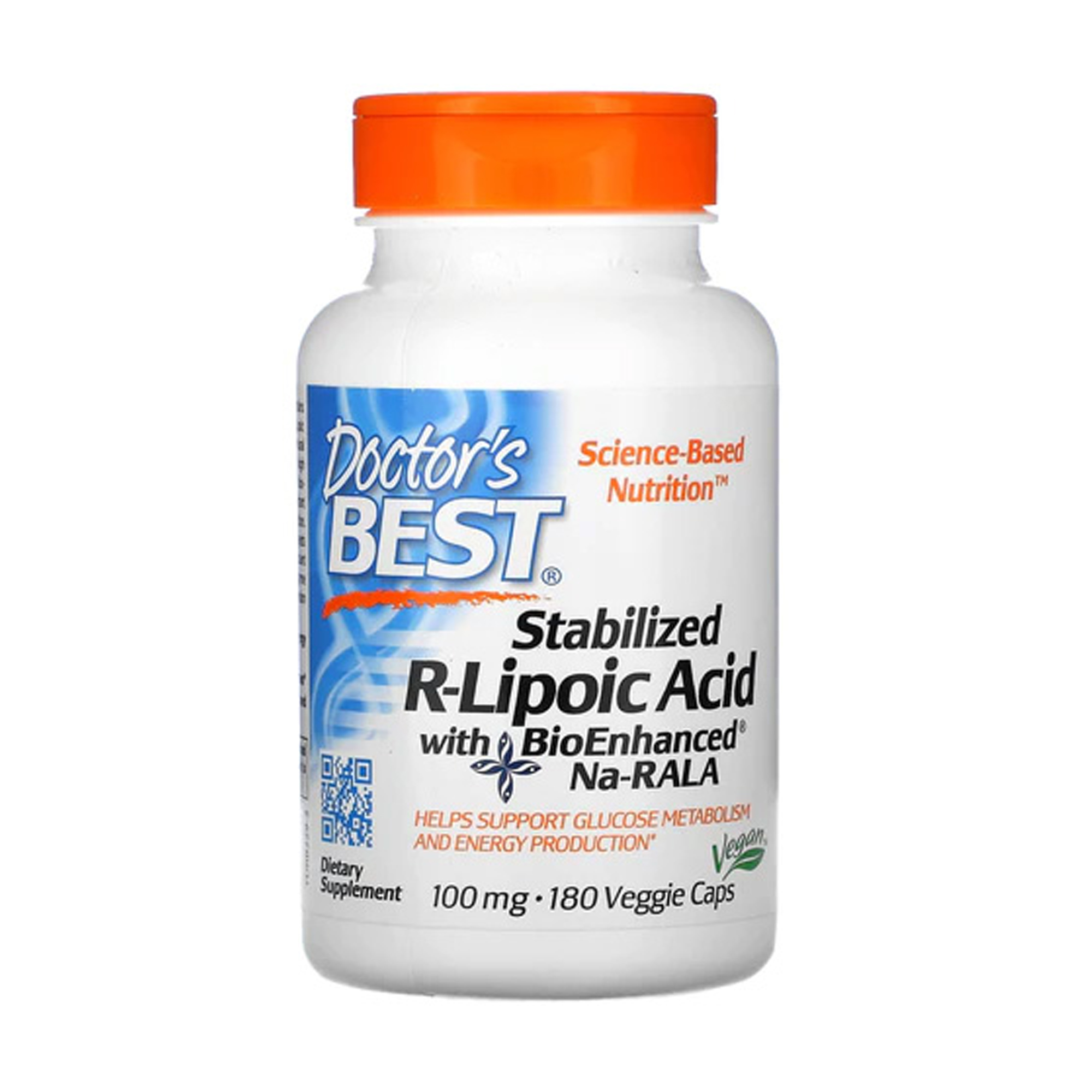 

Уцінка! R-ліпоєва кислота Doctor's Best Stabilized R-Lipoic Acid With Bioenhanced Na-Rala 100 мг, 180 капсул