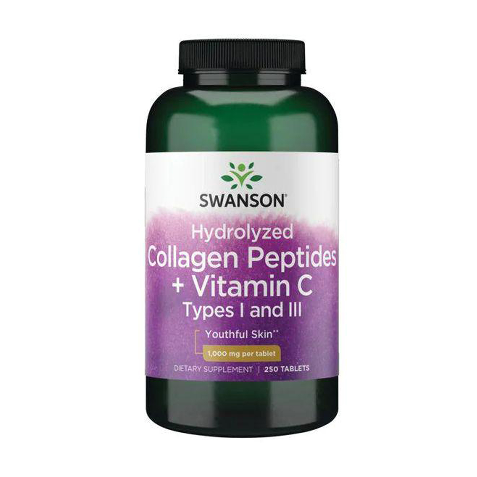 

Колаген + вітамін С Swanson Collagen Peptides I and III + Vitamin C, 1000 мг, 250 таблеток