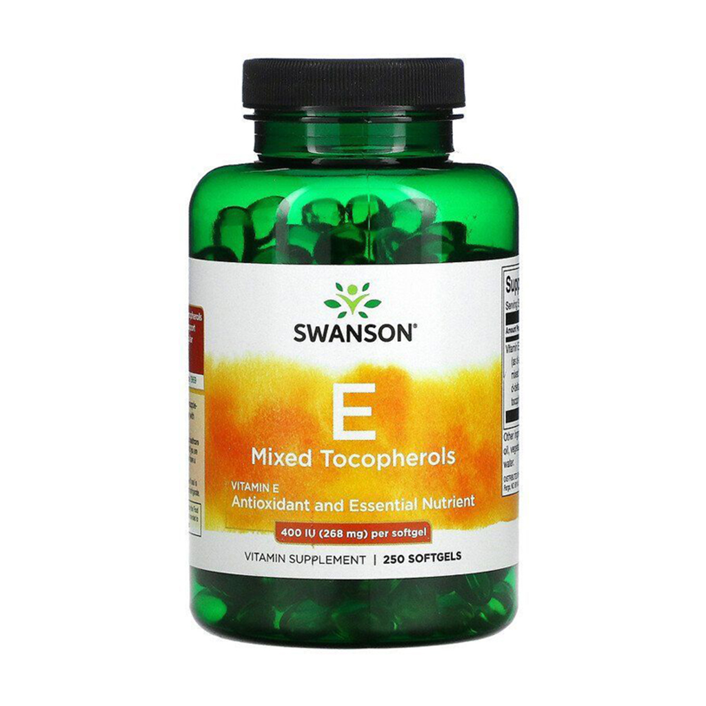 

Вітамін E змішані токофероли Swanson Vitamin E Mixed Tocopherols 400 МО, 250 гелевих капсул
