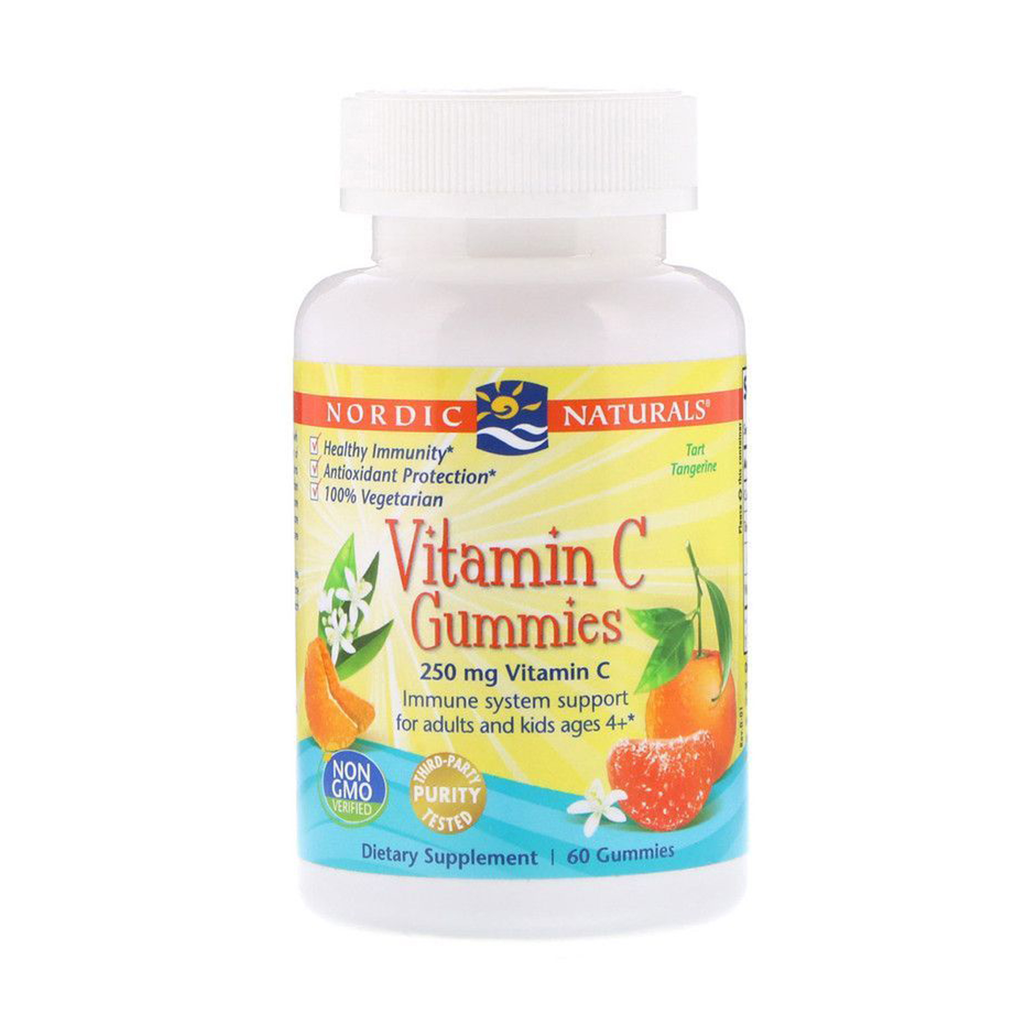 

Вітамін С Nordic Naturals Vitamin C 250 мг зі смаком мандарину, 60 жувальних цукерок