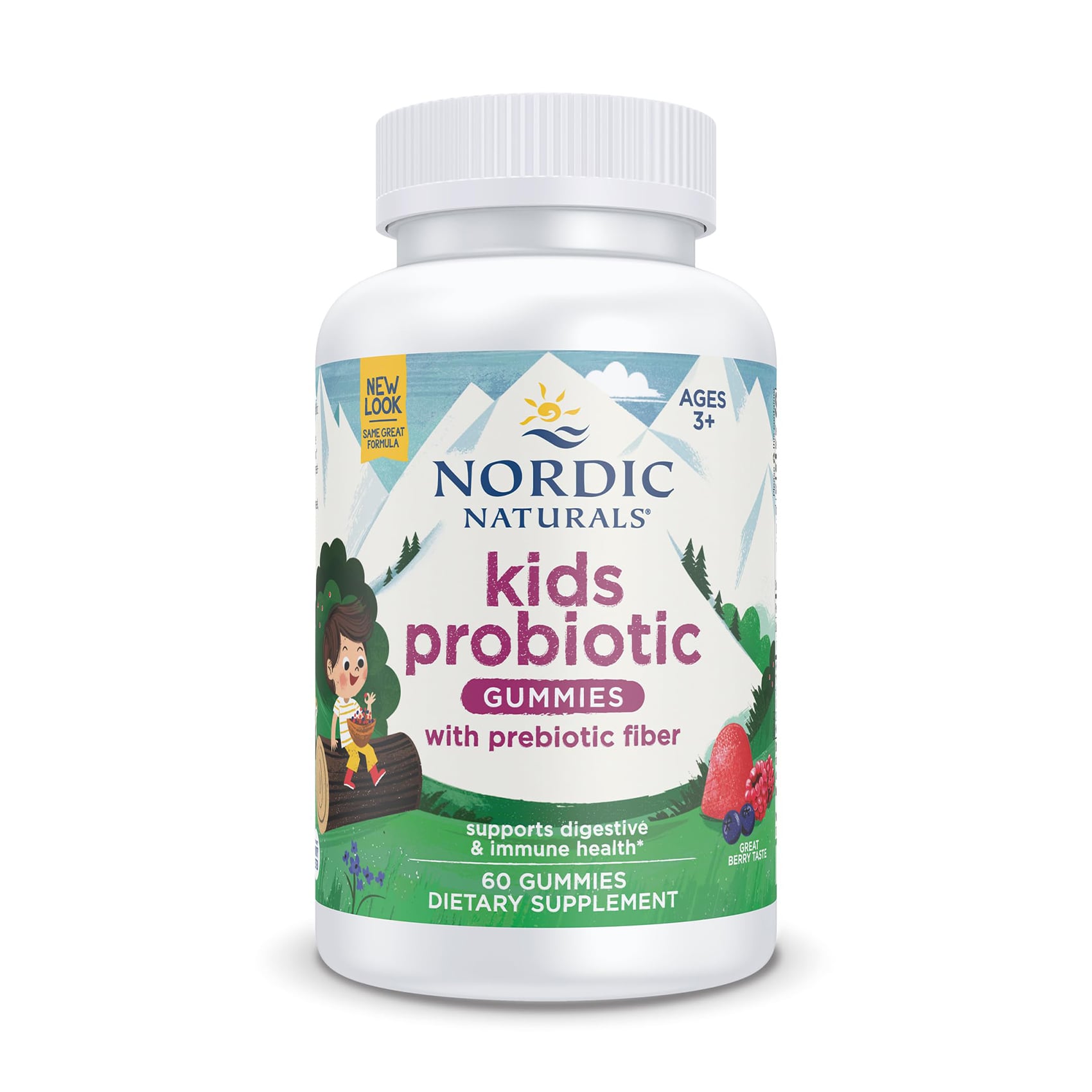 

Пробіотик для дітей Nordic Naturals Kids Probiotic Gummies зі смаком ягід, 60 жувальних цукерок