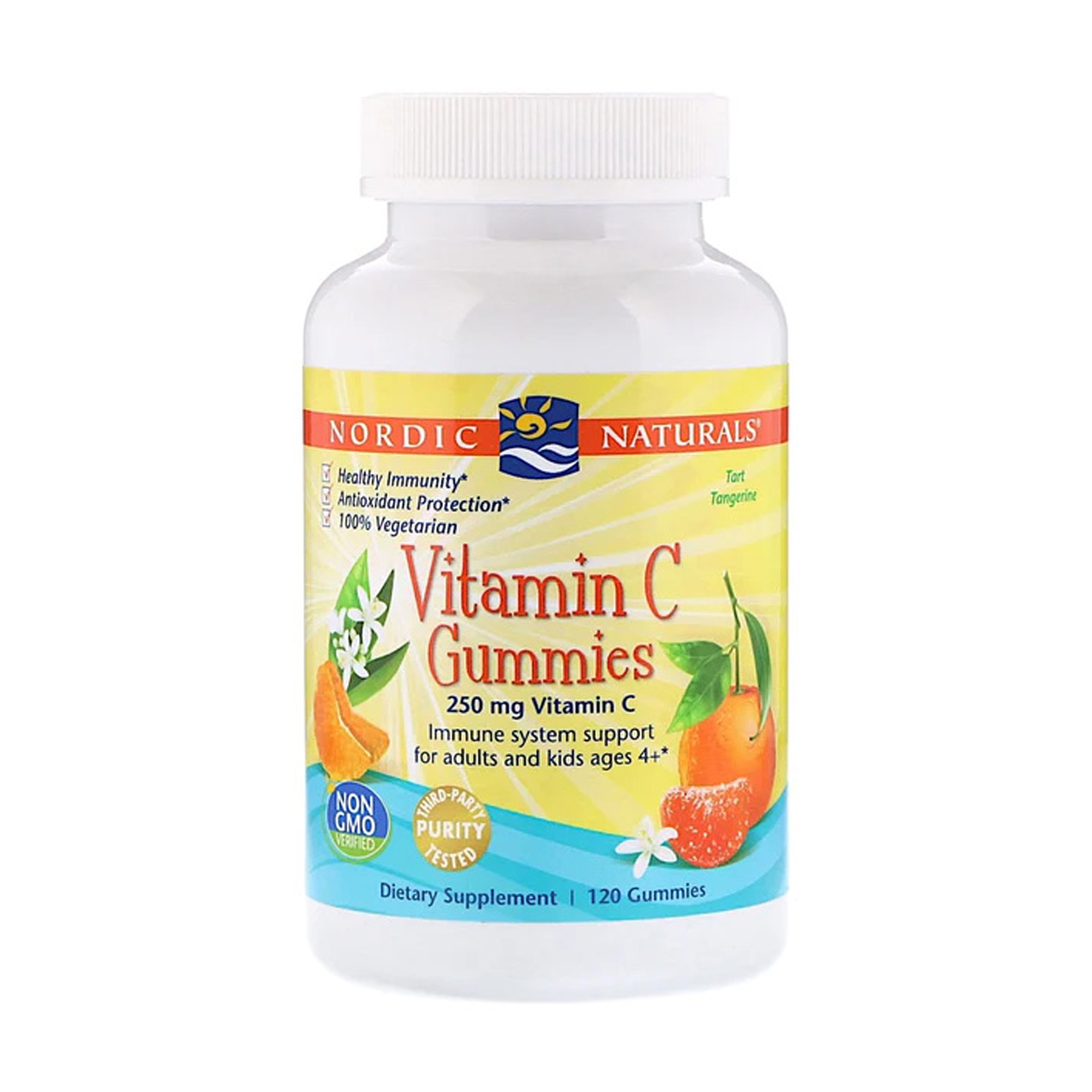 

Вітамін С Nordic Naturals Vitamin C 250 мг зі смаком мандарину, 120 жувальних цукерок