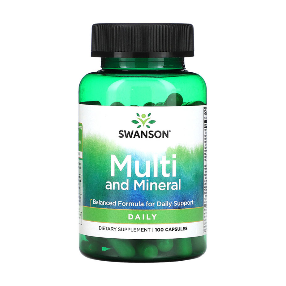 

Мультвітаміни та мінерали Swanson Multi And Mineral, 100 капсул