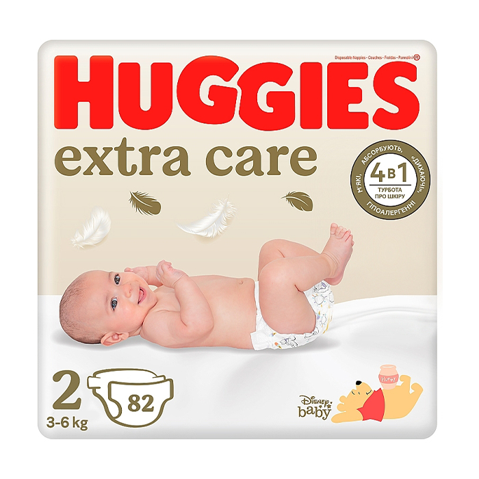 

Уцінка! Підгузки Huggies Extra Care Box розмір 2 (3-6 кг), 82 шт