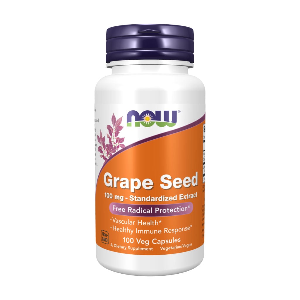 

Виноградні кісточки NOW Foods Grape Seed 100 мг, 100 капсул