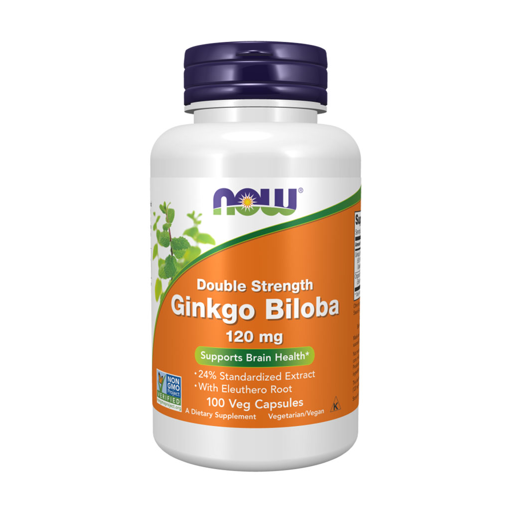 

Гінкго білоба NOW Foods Double Strength Ginkgo Biloba 120 мг, 100 капсул