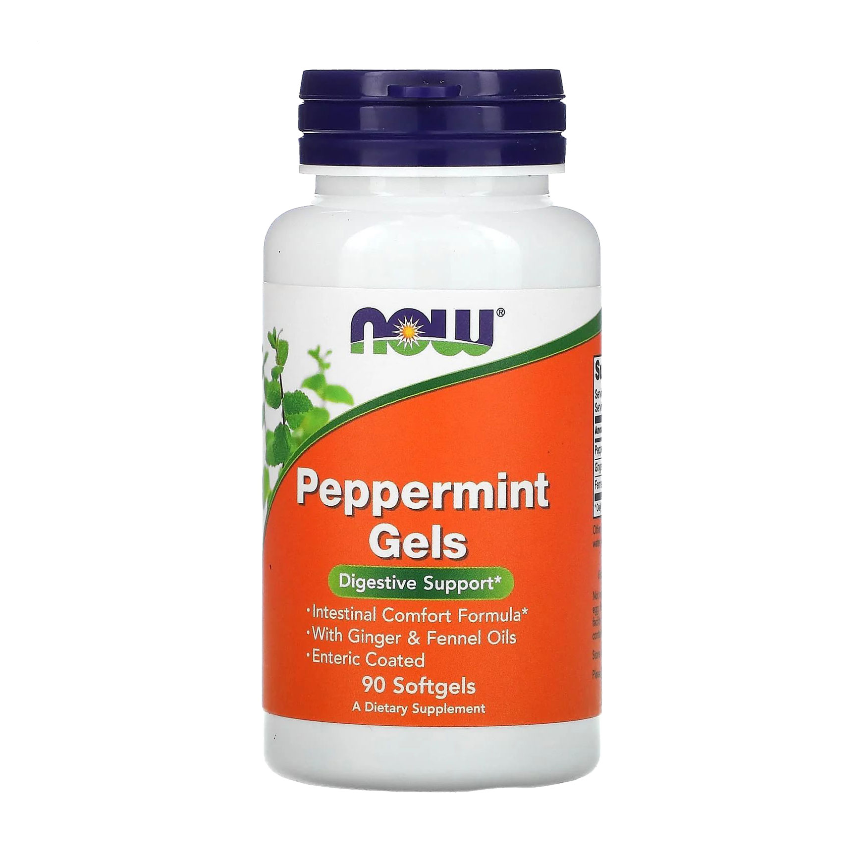 

М'ята перцева NOW Foods Peppermint Gels, 90 гелевих капсул
