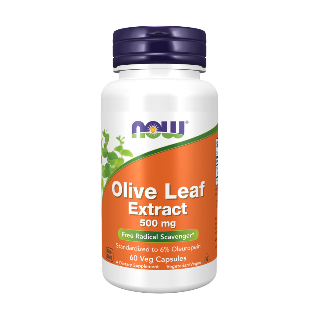 

Листя оливи екстракт NOW Foods Olive Leaf Extract 500 мг, 60 веганських капсул
