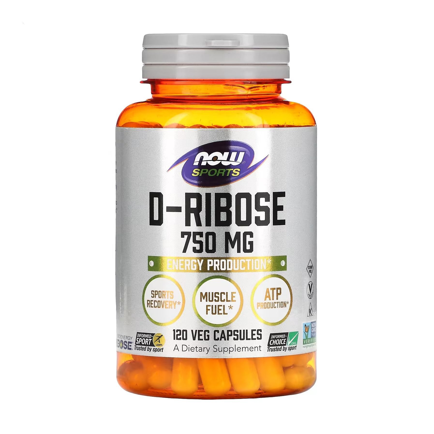 

Уцінка! Д-рибоза NOW foods Sports D-Ribose 750 мг, 120 капсул