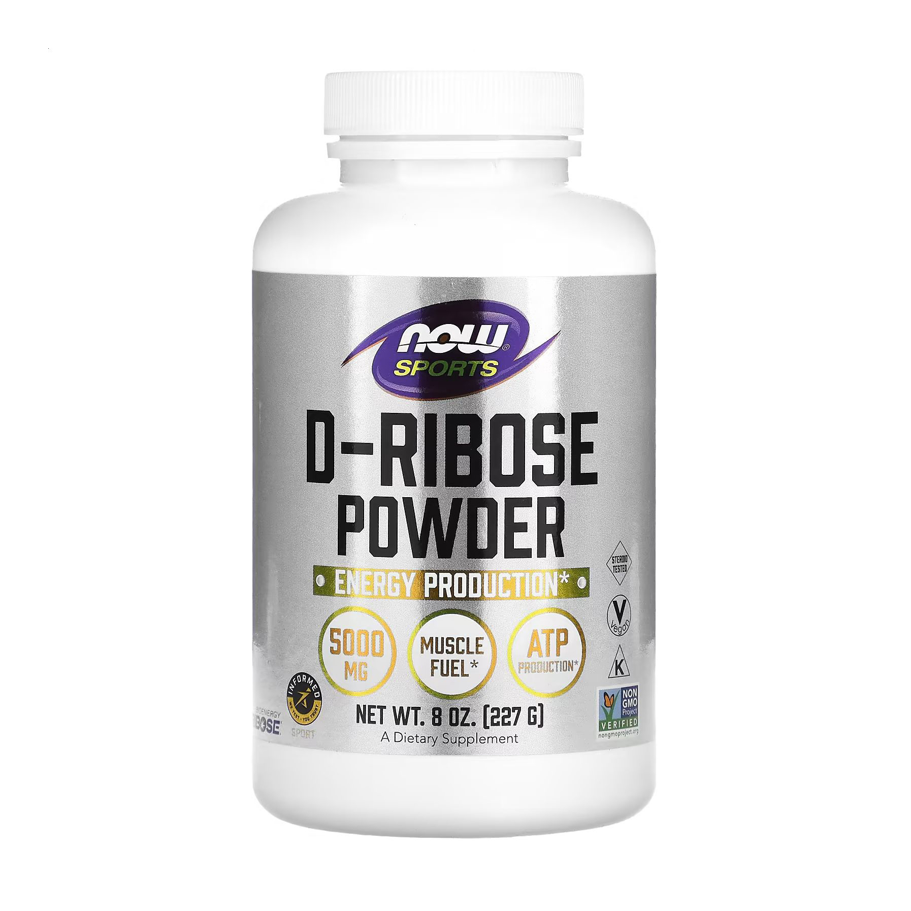 

Д-рибоза NOW foods Sports D-Ribose Powder 5000 мг, в порошку, 227 г