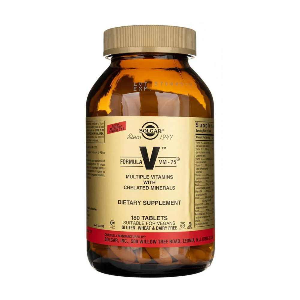 

Вітамінно-мінеральний комплекс Solgar Formula VM-75, 180 таблеток
