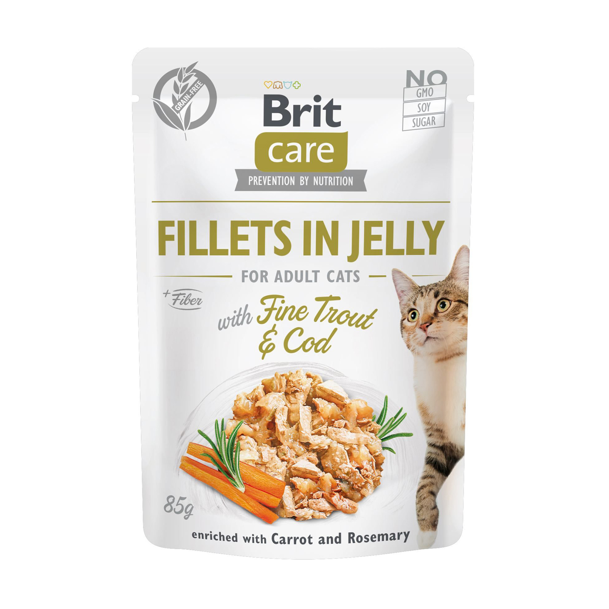 

Вологий корм для кішок Brit Care Cat Pouch тріска та форель в желе, 85 г