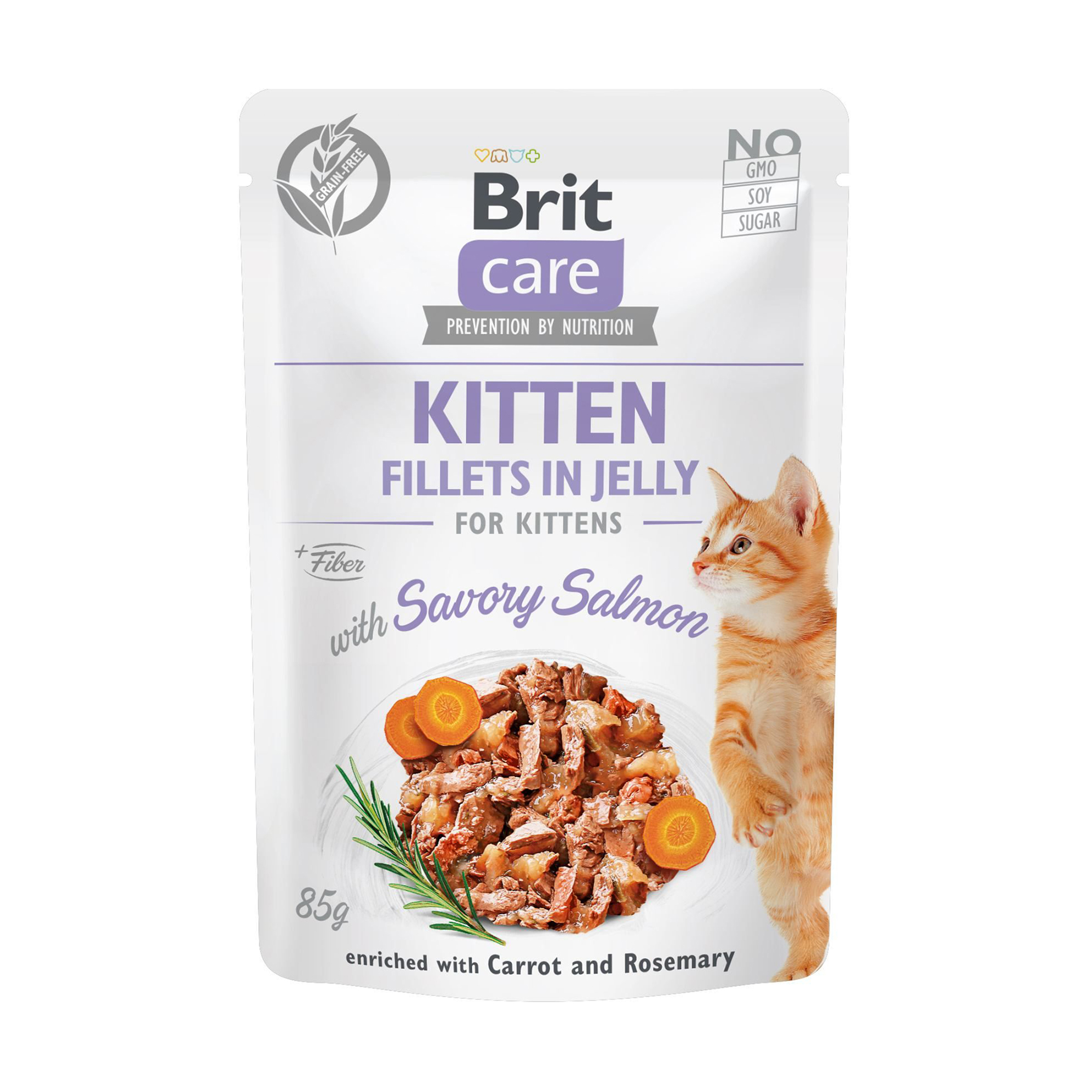 

Вологий корм для кошенят Brit Care Cat Pouch пікантний лосось в желе, 85 г