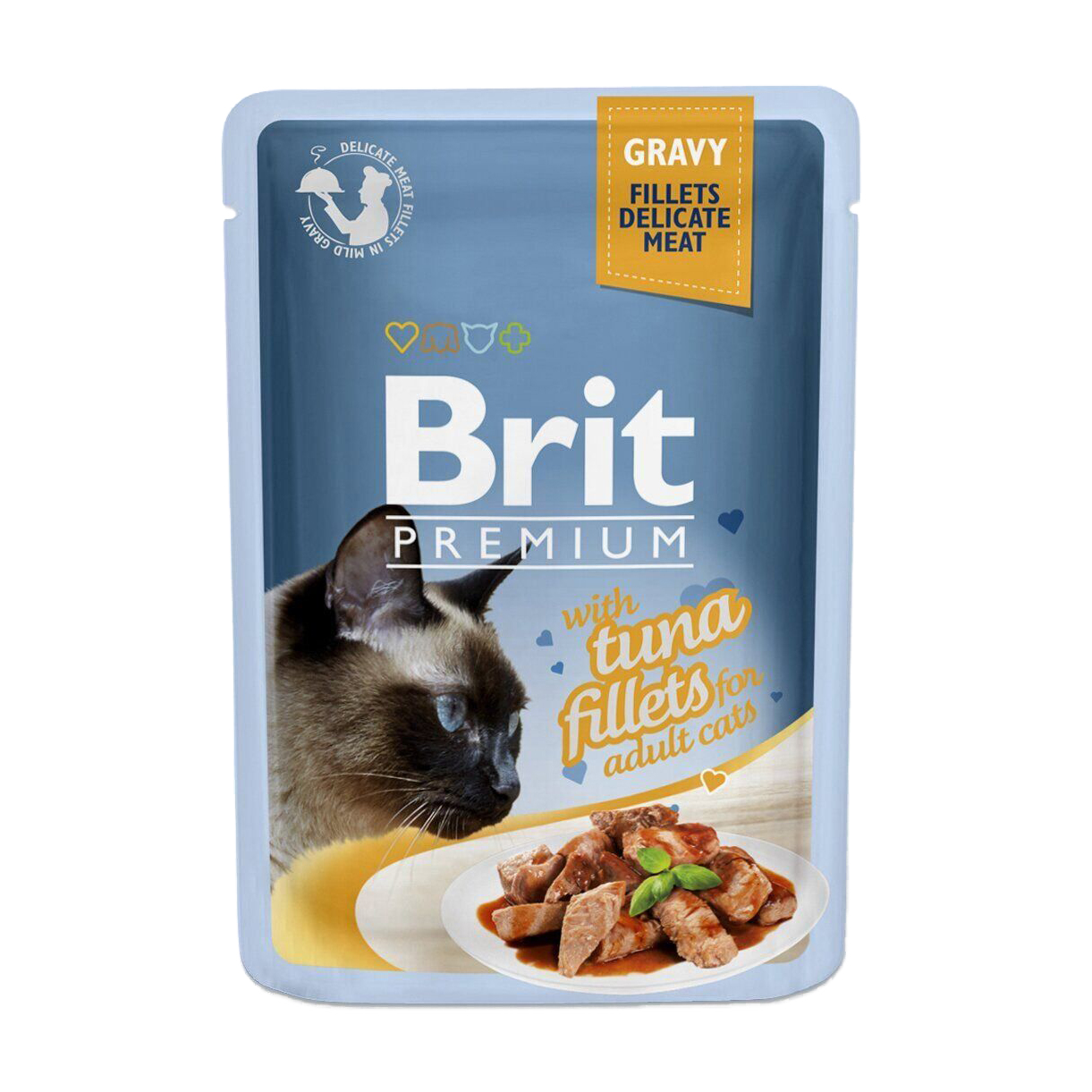 

Вологий корм для кішок Brit Premium Cat Pouch з філе тунця в соусі, 85 г