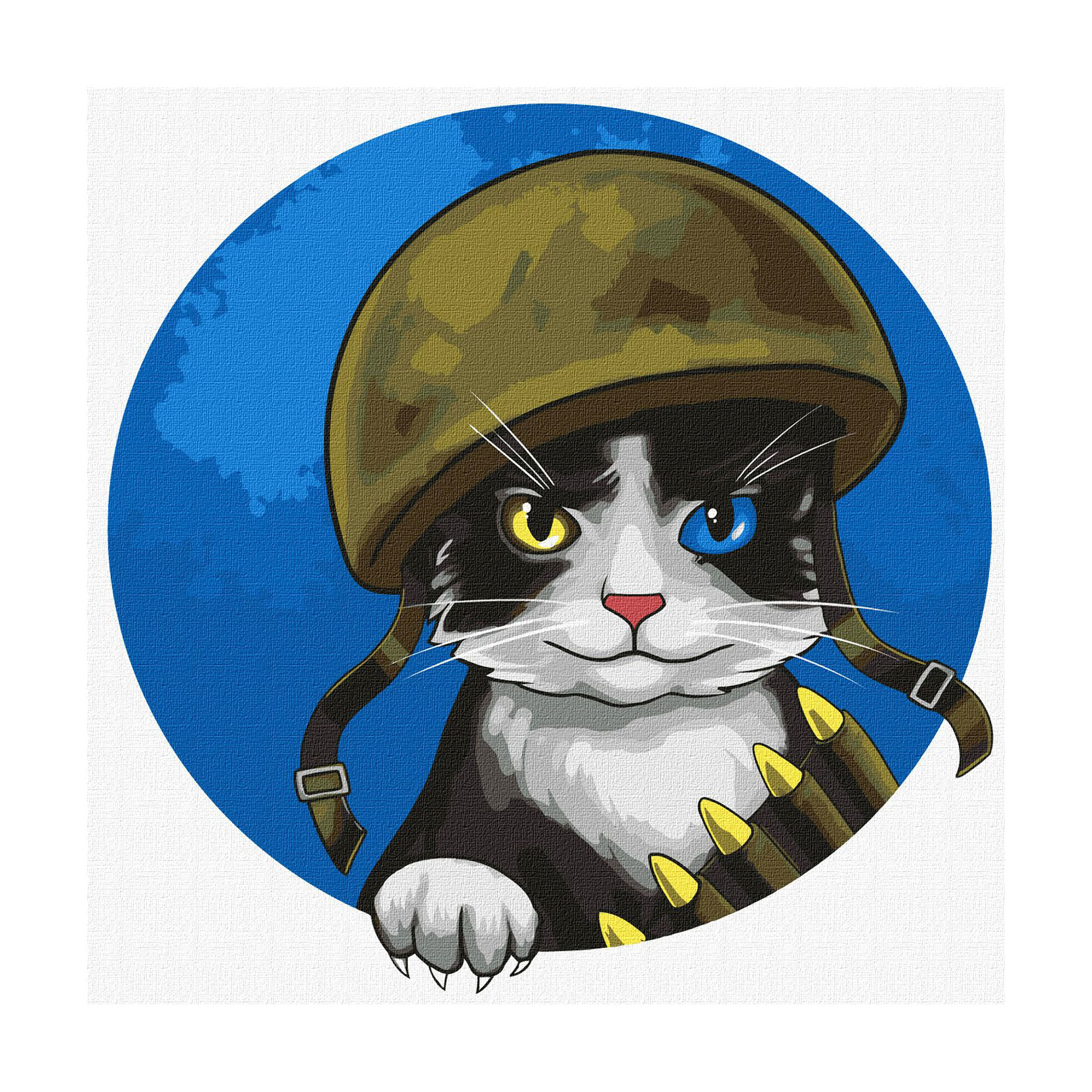 

Картина за номерами Ideyka Войовничий котик, 30*30 см (KHO4393)