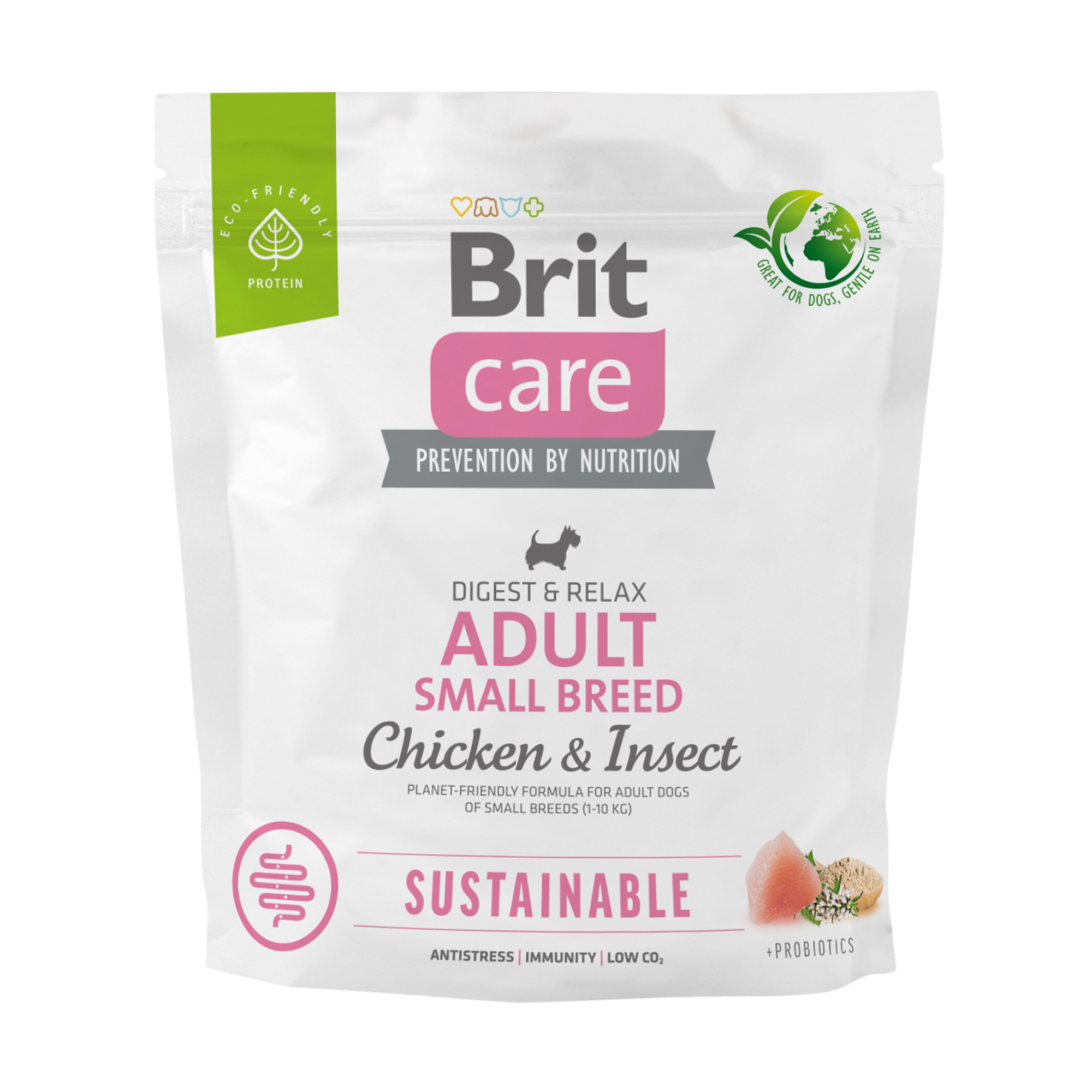 

Корм для собак малих порід Brit Care Adult Small Breed з куркою та комахами, 1 кг