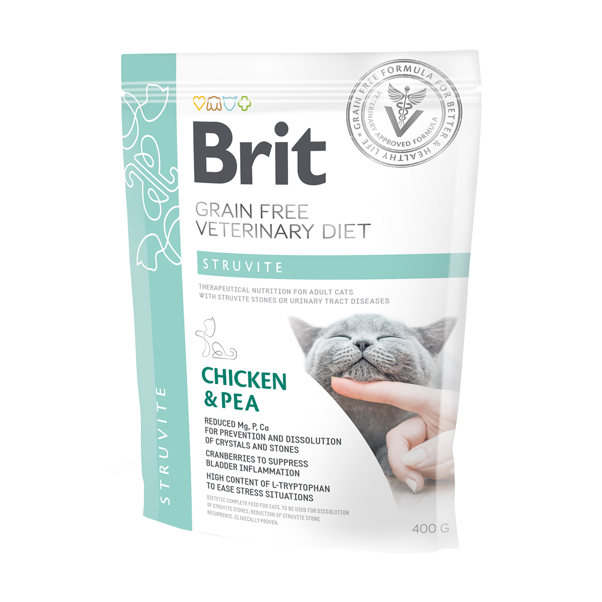 

Сухий корм для кішок Brit Veterinary Diet Struvite при лікуванні та для профілактики сечокам'яної хвороби, 400 г