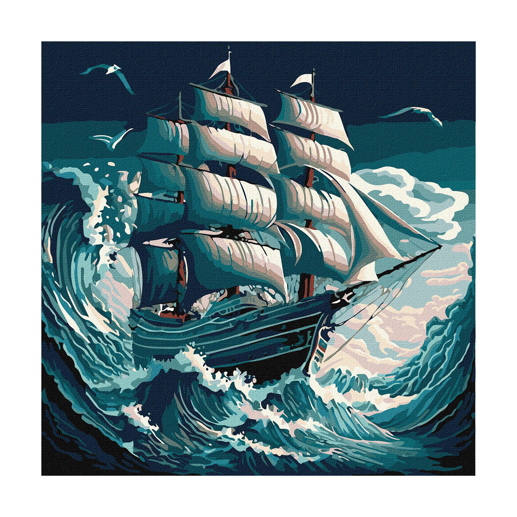 

Картина за номерами Ideyka Шторм на морі, 40*40 см (KHO2775)