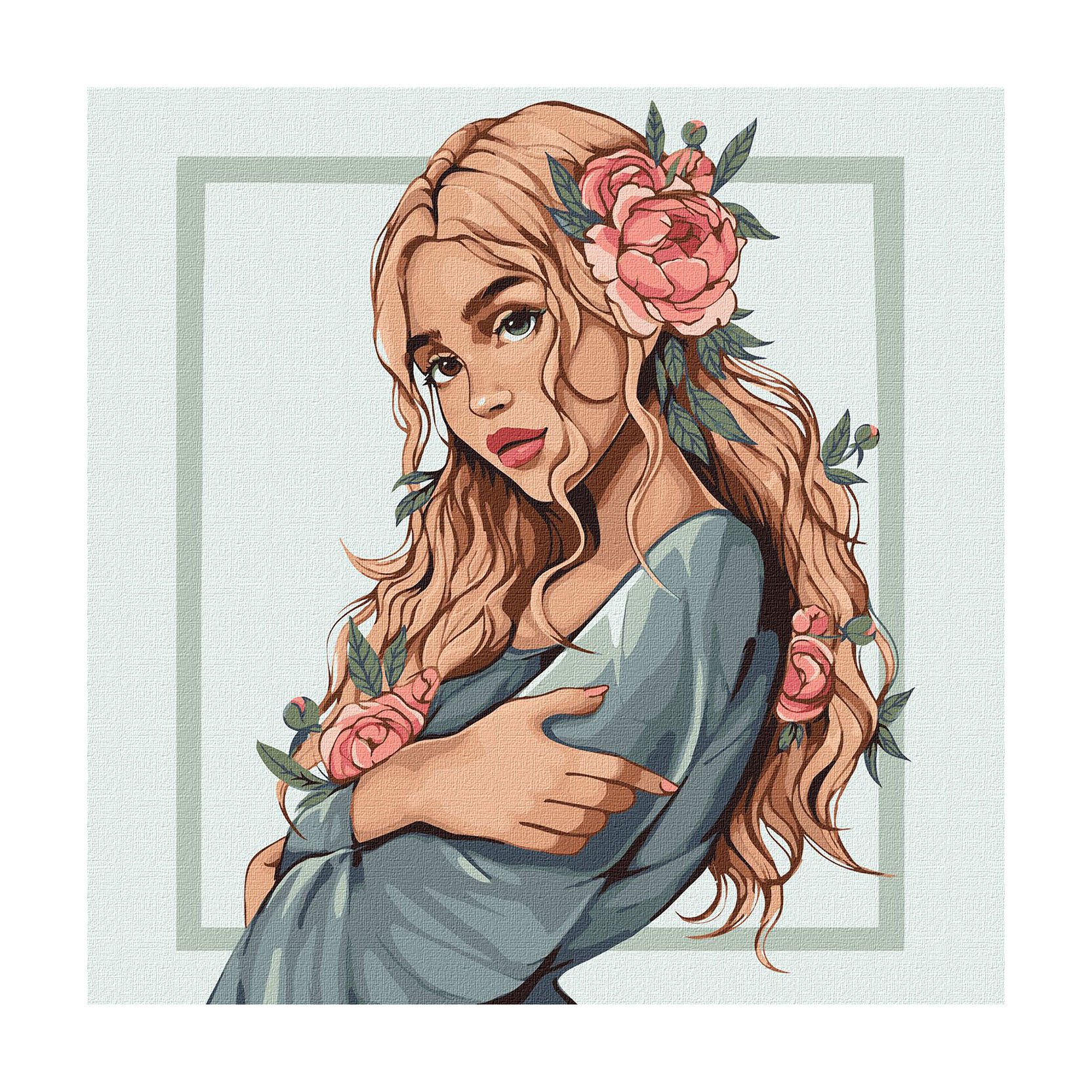 

Уцінка! Картина за номерами Ideyka Квітка весни, 40*40 см (KHO4895)