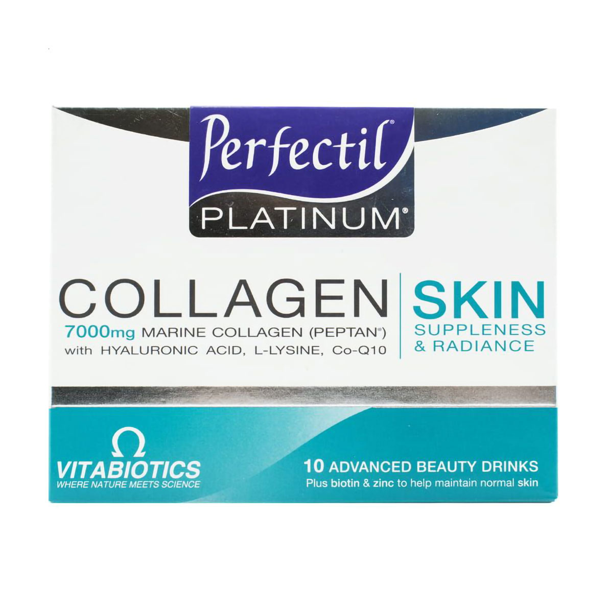 

Уцінка! Колаген для шкіри Vitabiotics Perfectil Platinum Collagen Skin, в рідині, 10*50 мл