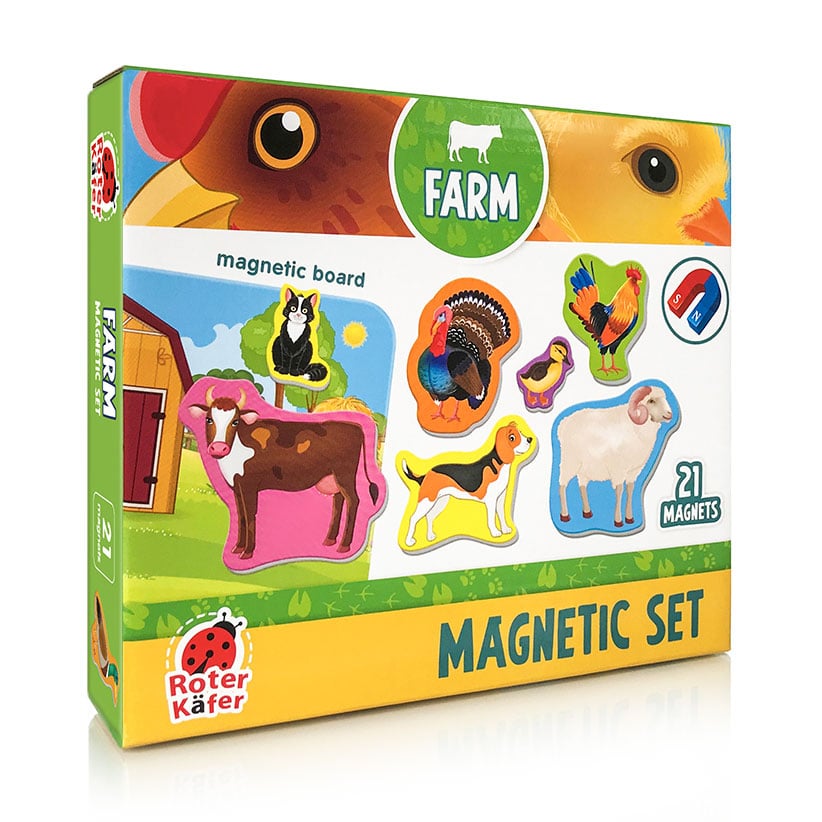

Магнітний набір з дошкою Roter Kafer Ферма, 22 деталі, від 3 років (RK2090-01)