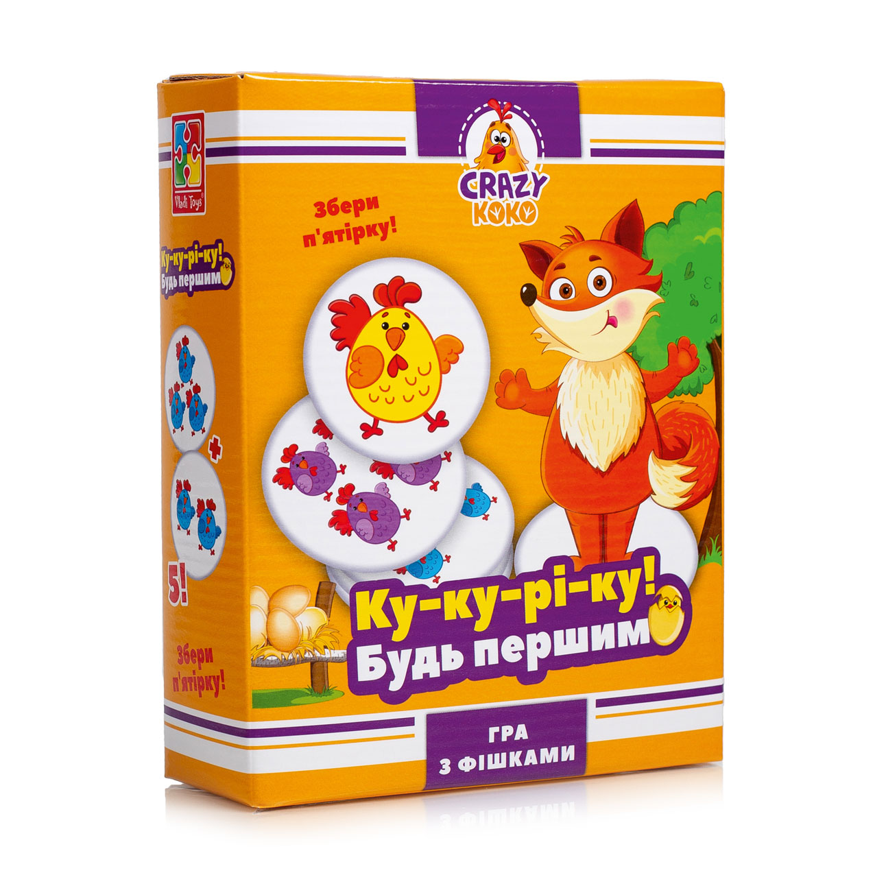 

Настільна розважальна гра Vladi Toys Crazy Koko Ку-ку-рі-ку!, 55 деталей, від 5 років (VT8025-08)