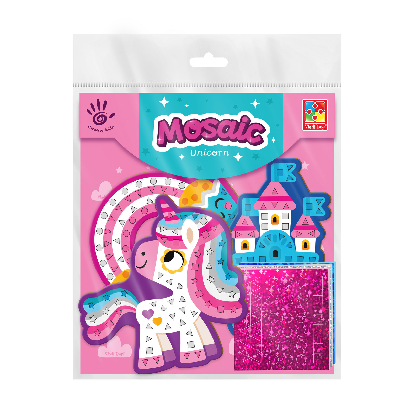 

Набір для творчості Vladi Toys М'яка мозаїка Єдиноріг, 6 деталей, від 3 років (VT4511-08)