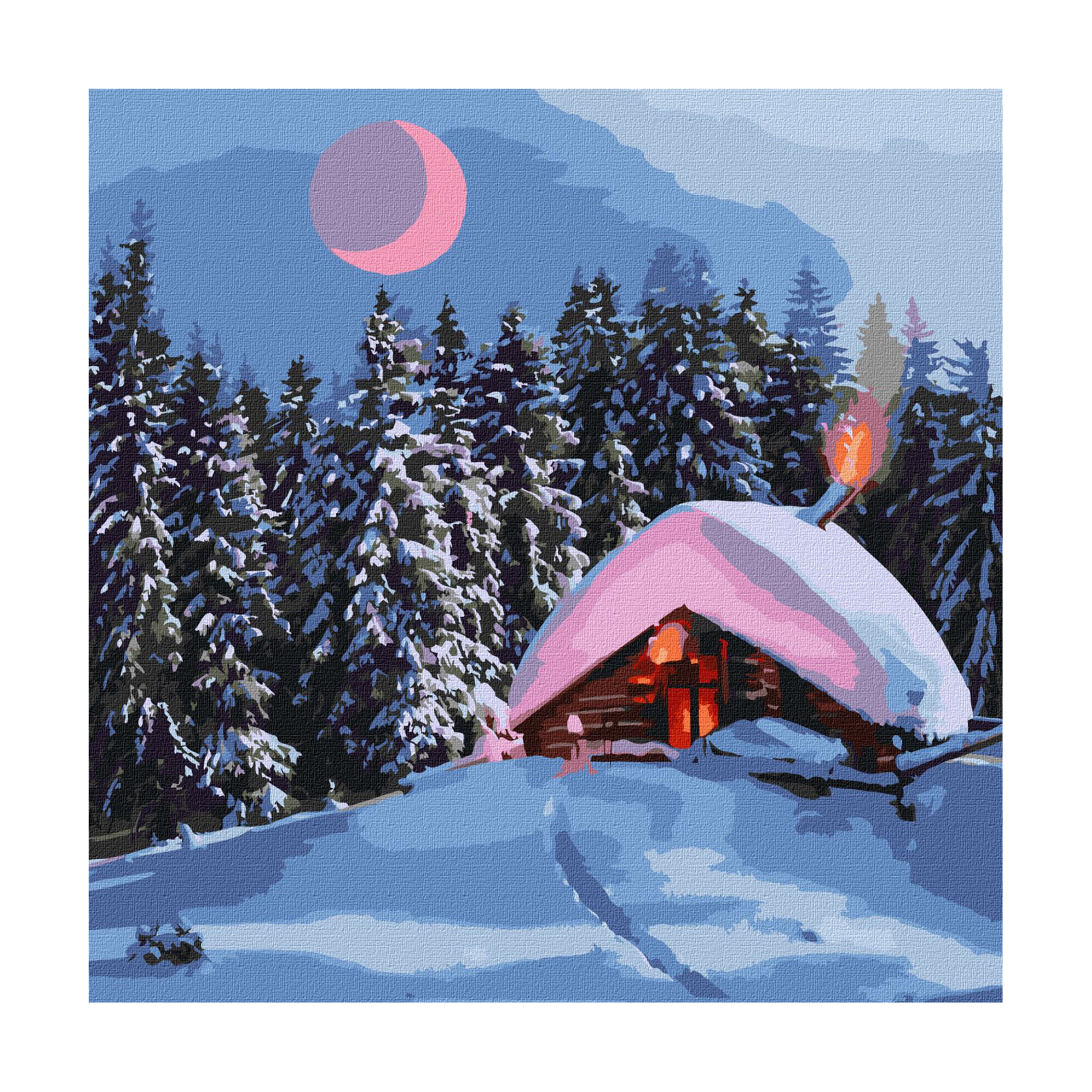 

Картина за номерами Ideyka Засніжена хатинка, 40*40 см (KHO6307)