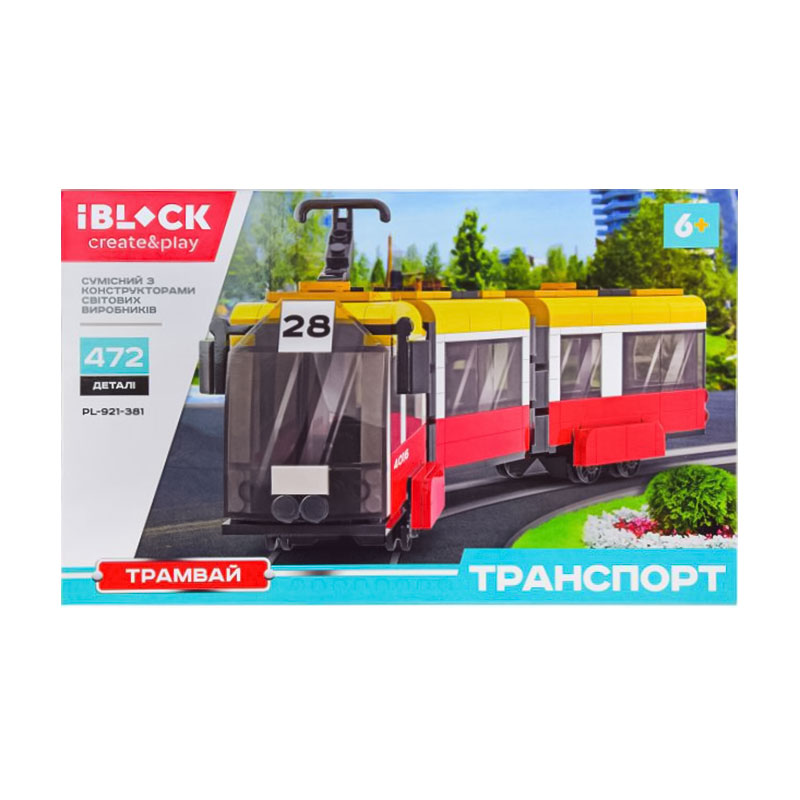 

Конструктор iBlock Create & Play Трамвай, 472 деталі, від 6 років (PL-921-381)