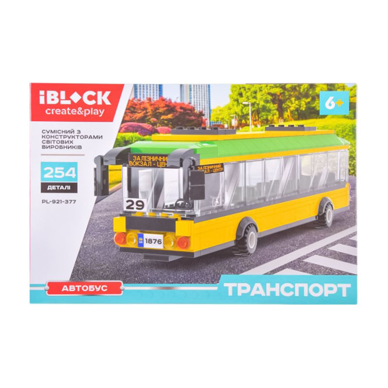 

Конструктор iBlock Create & Play Автобус, 254 деталі, від 6 років (PL-921-377)