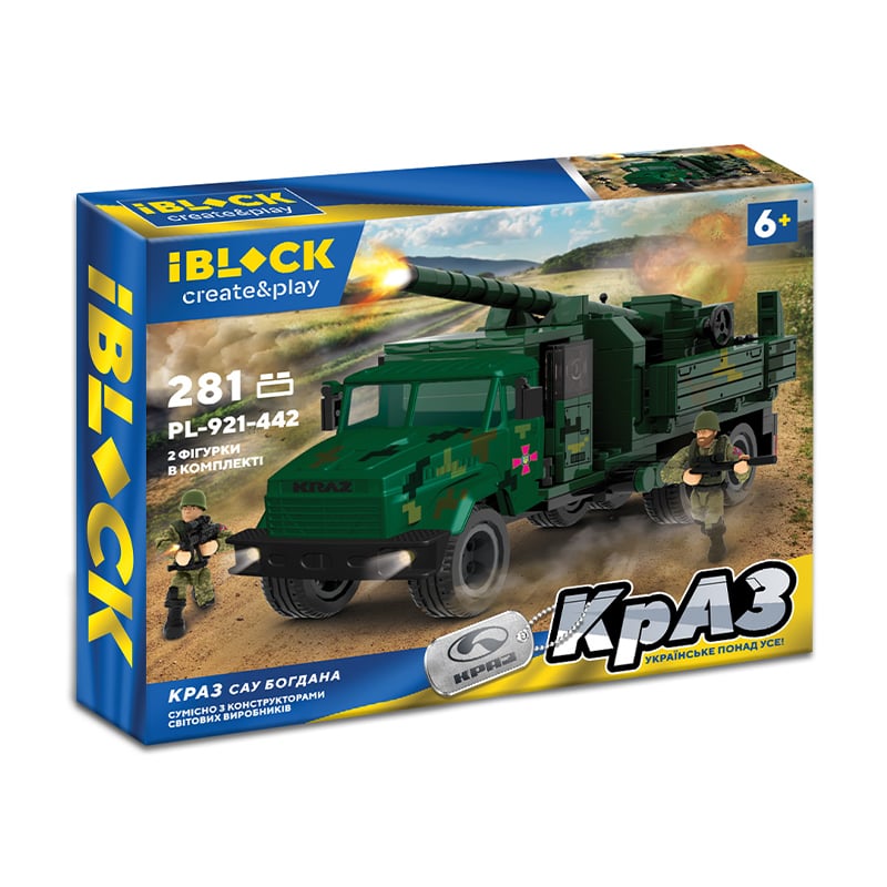 

Конструктор iBlock Create & Play КрАЗ САУ Богдана, 281 деталей, від 6 років (PL-921-442)