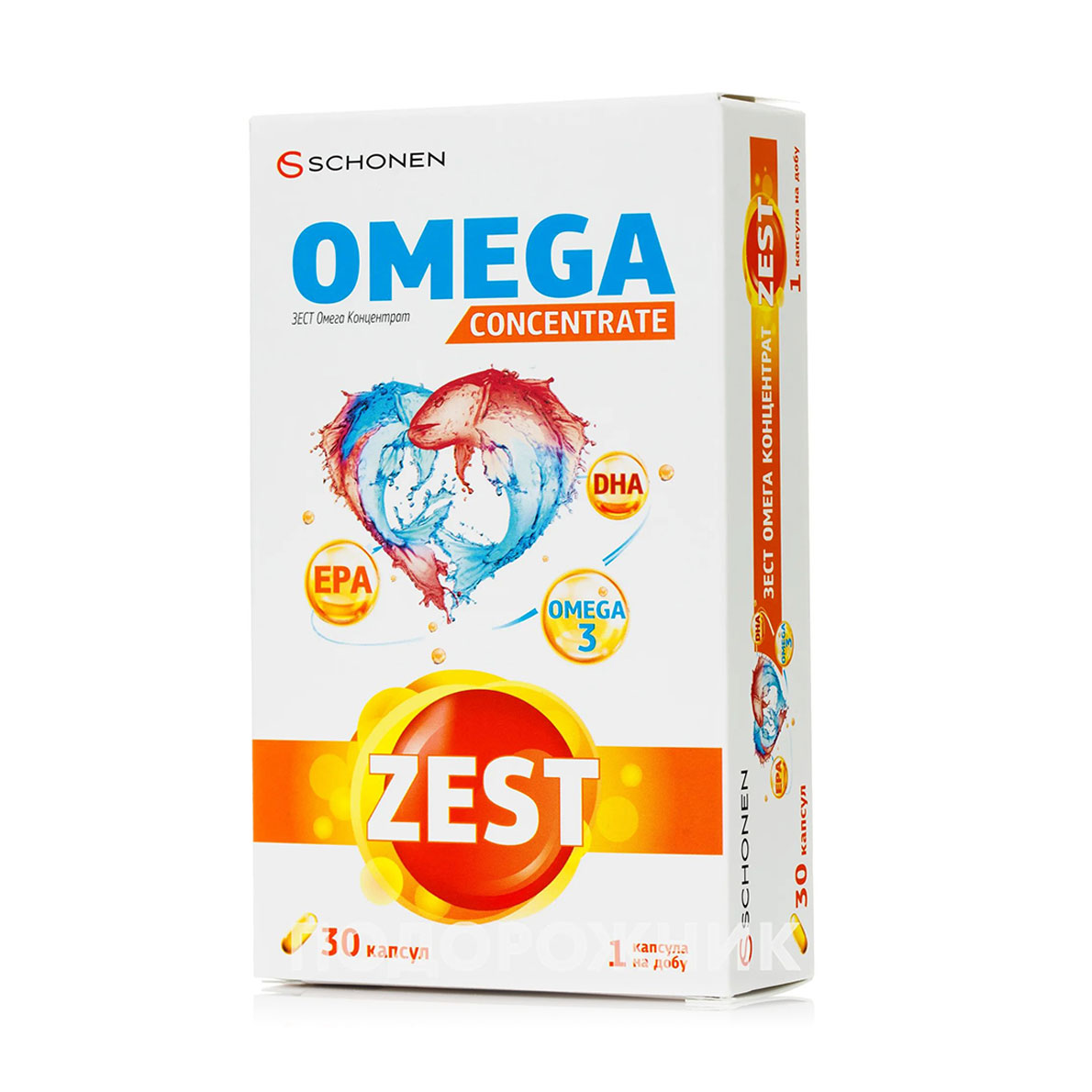 

Зест Омега концентрат Schonen Zest Omega Concentrate, 30 капсул