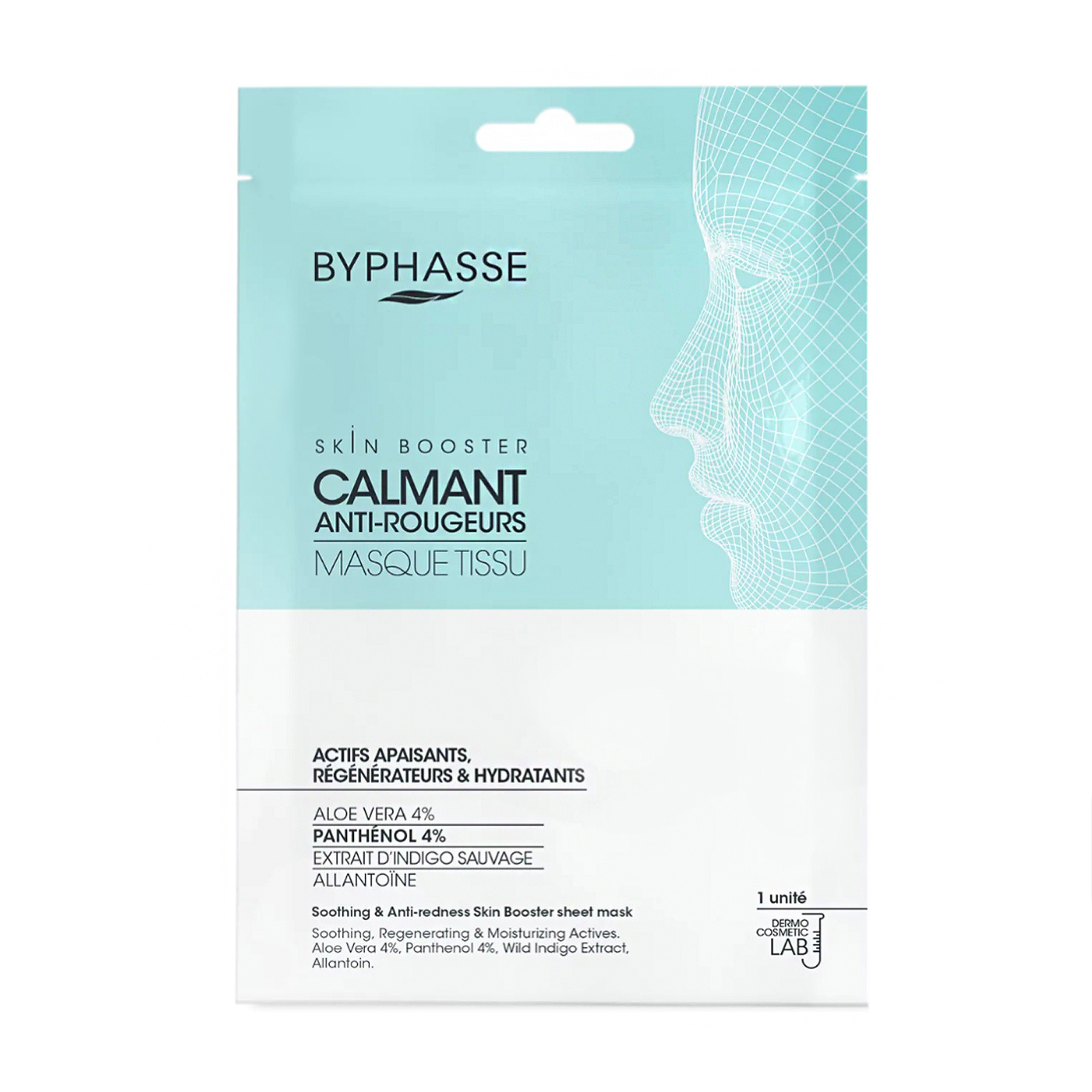 

Подарунок! Заспокійлива тканинна маска для обличчя Byphasse Soothing & Anti-Redness Skin Booster Sheet Mask проти почервонінь, 18 мл