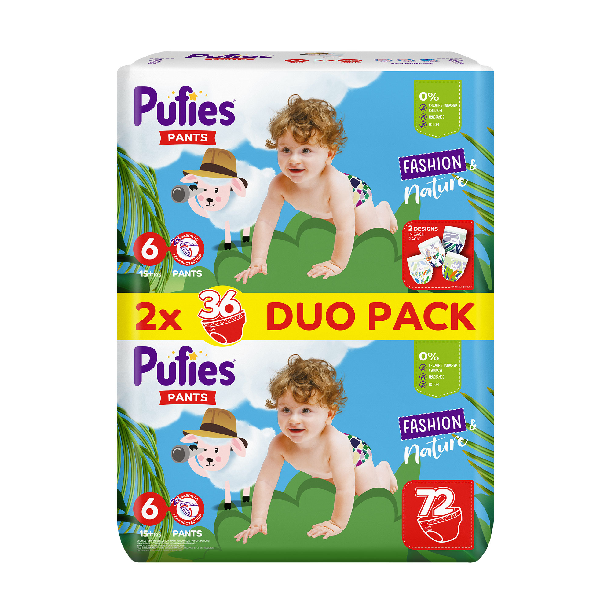 

Підгузки-трусики Pufies Pants Fashion & Nature Duo, розмір 6 XL (15+ кг), 72 шт