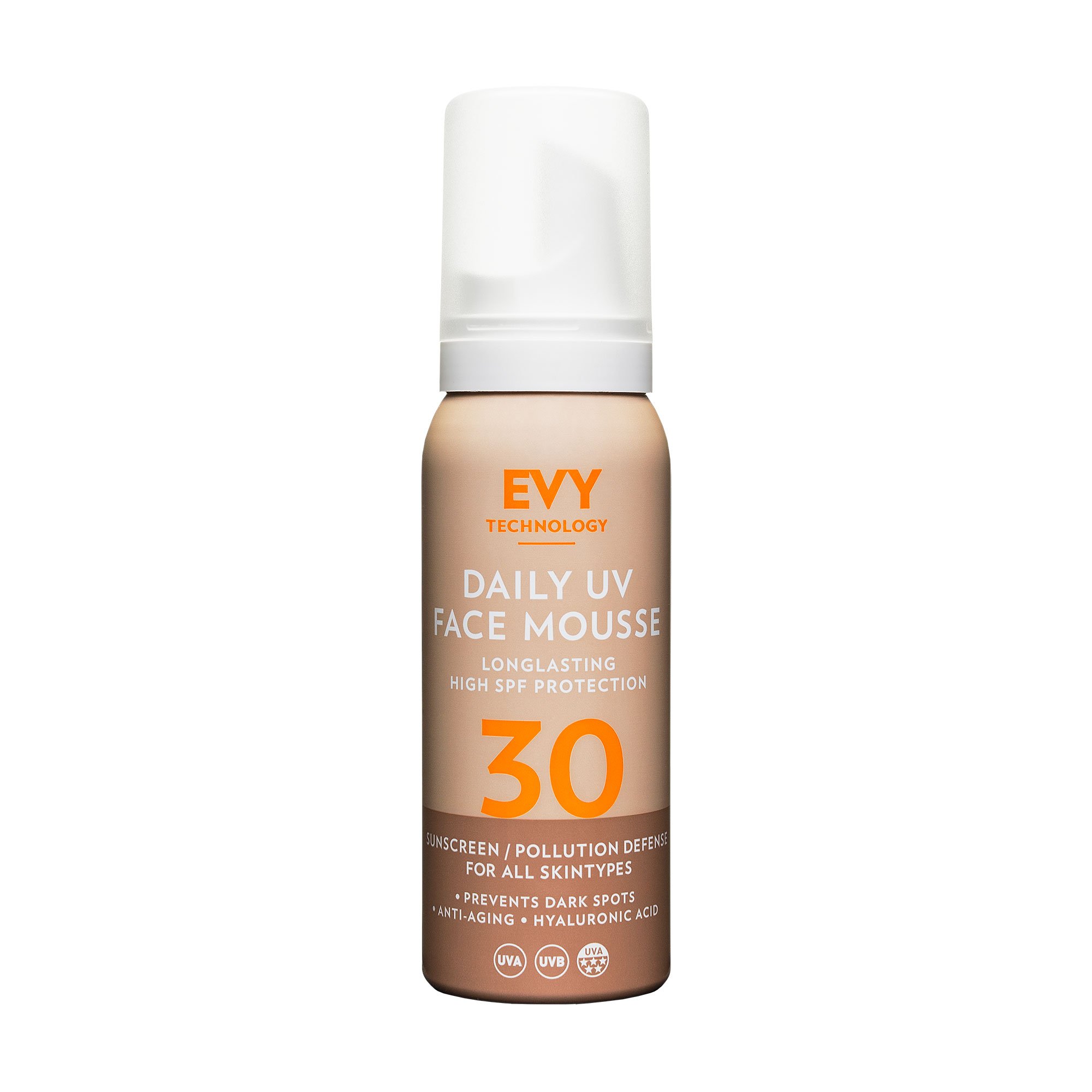 

Уцінка! Щоденний сонцезахисний мус для обличчя EVY Technology Daily UV Face Mousse, SPF 30, 75 мл