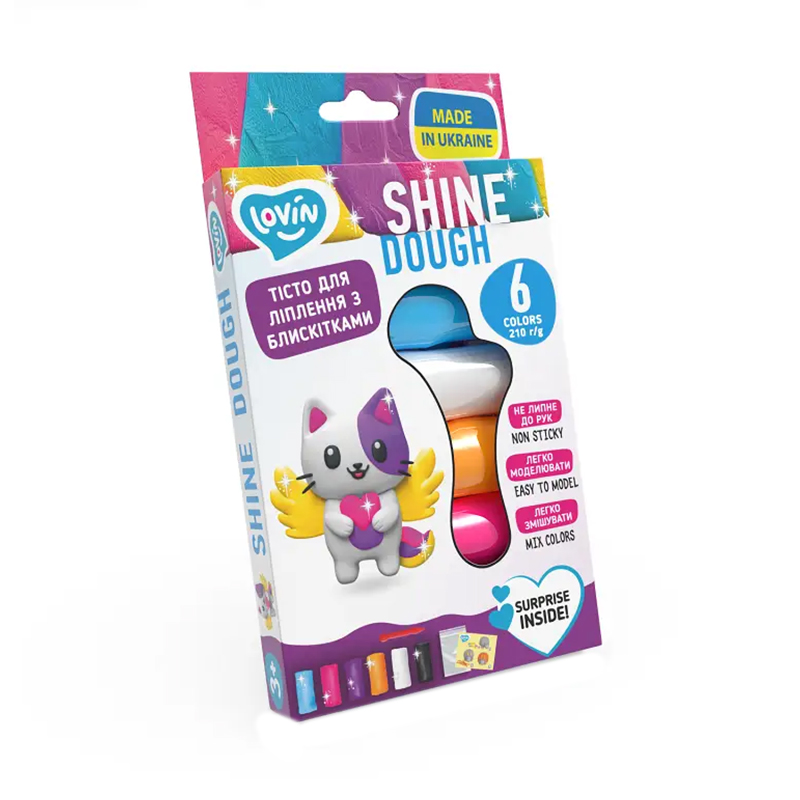 

Набір для ліплення з тістом Lovin Shine 6 кольорів, від 3 років (41177)