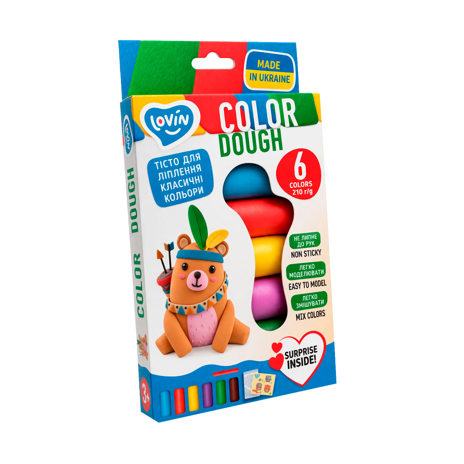 

Набір для ліплення з тістом Lovin Color 6 кольорів, від 3 років (41175)