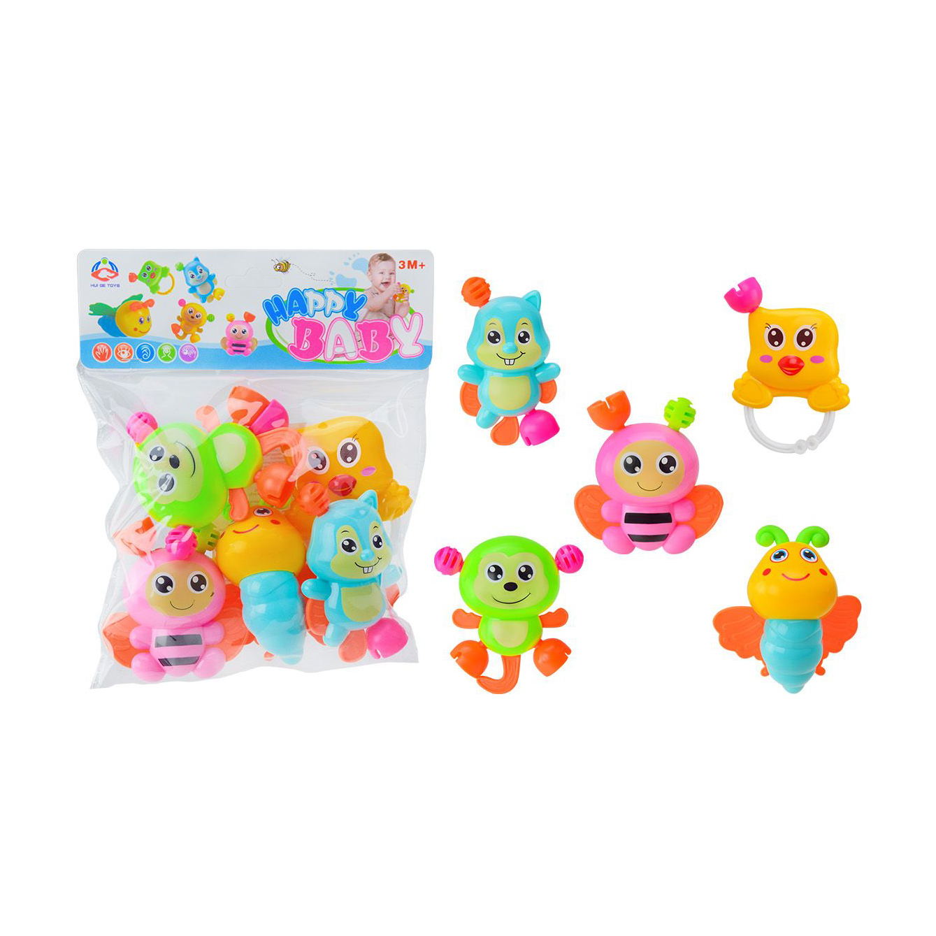 

Іграшка-брязкальце Країна Іграшок Happy Baby, від 3 місяців, 5 шт (068)