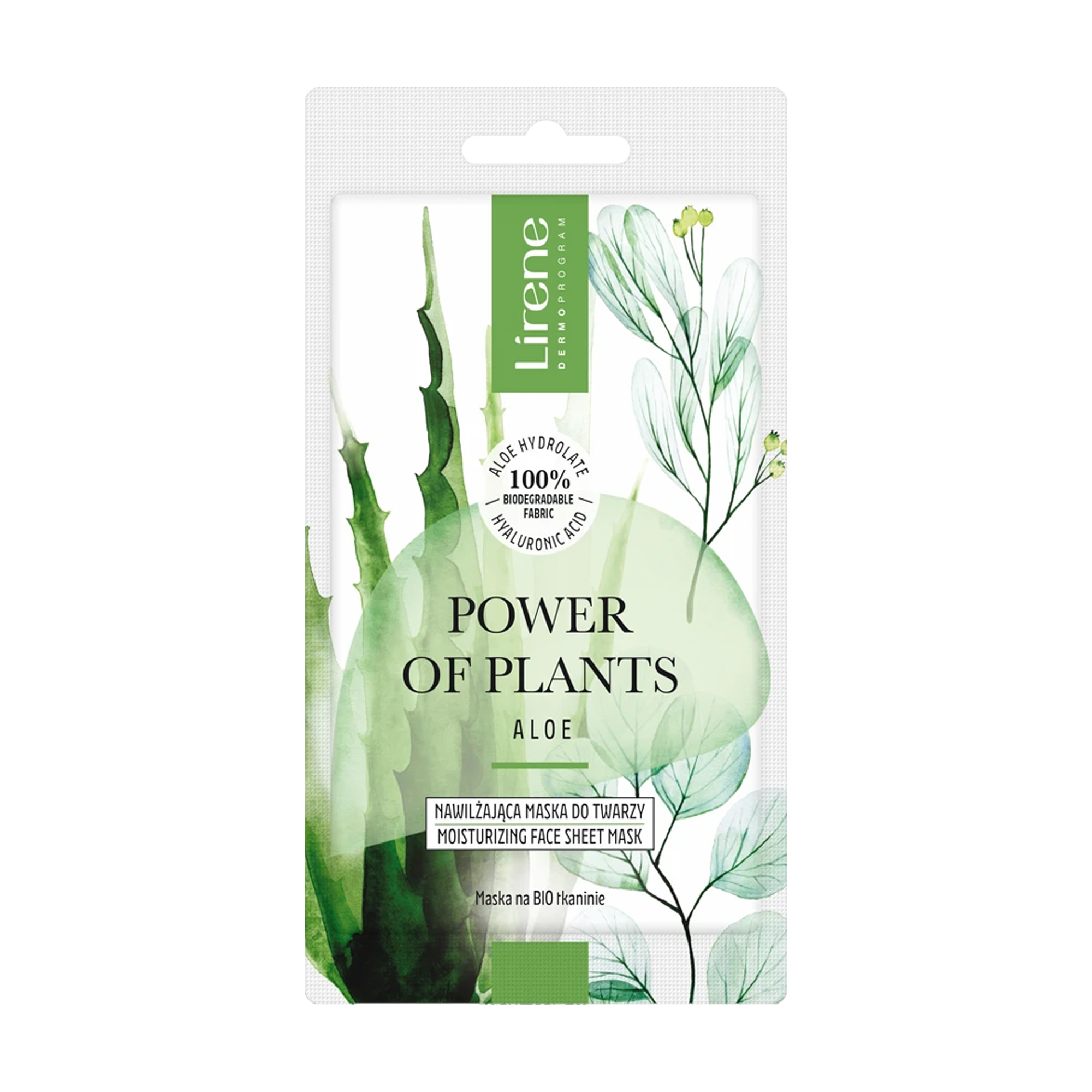 

Уцінка! Зволожувальна тканинна маска для обличчя Lirene Power Of Plants Aloe, 17 г