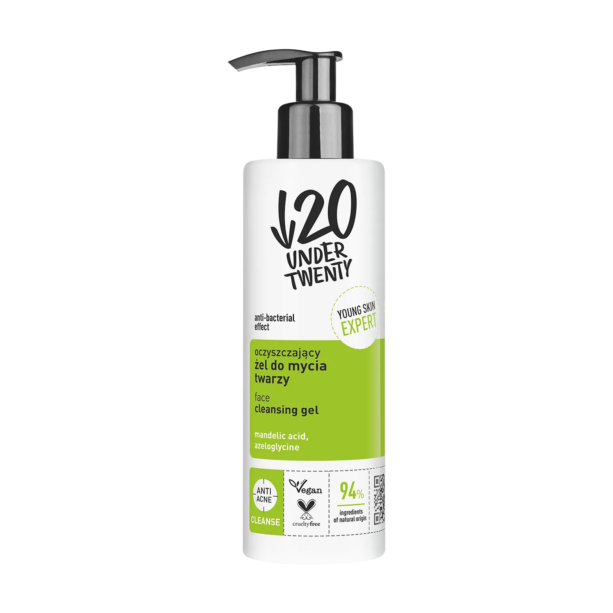 

Уцінка! Очищувальний гель для вмивання Under Twenty Face Cleansing Gel, 190 мл