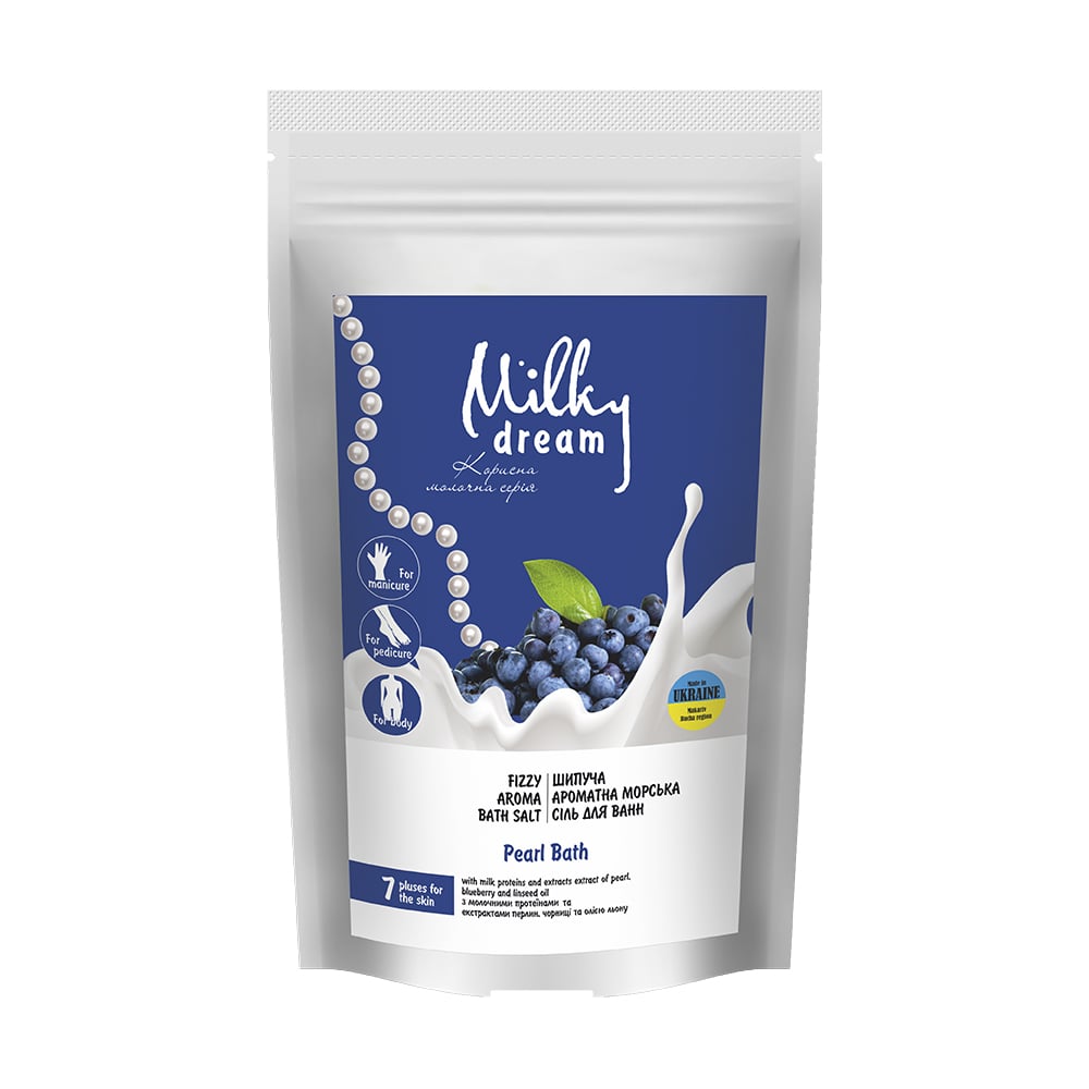 

Уцінка! Шипуча ароматна морська сіль для ванн Milky Dream Перлинна ванна, 300 г (дойпак)