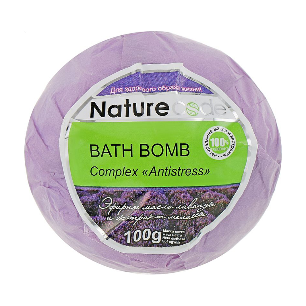 

Бомбочка для ван Nature Code Сomplex Сomplex Antistress фіолетова, 100 г