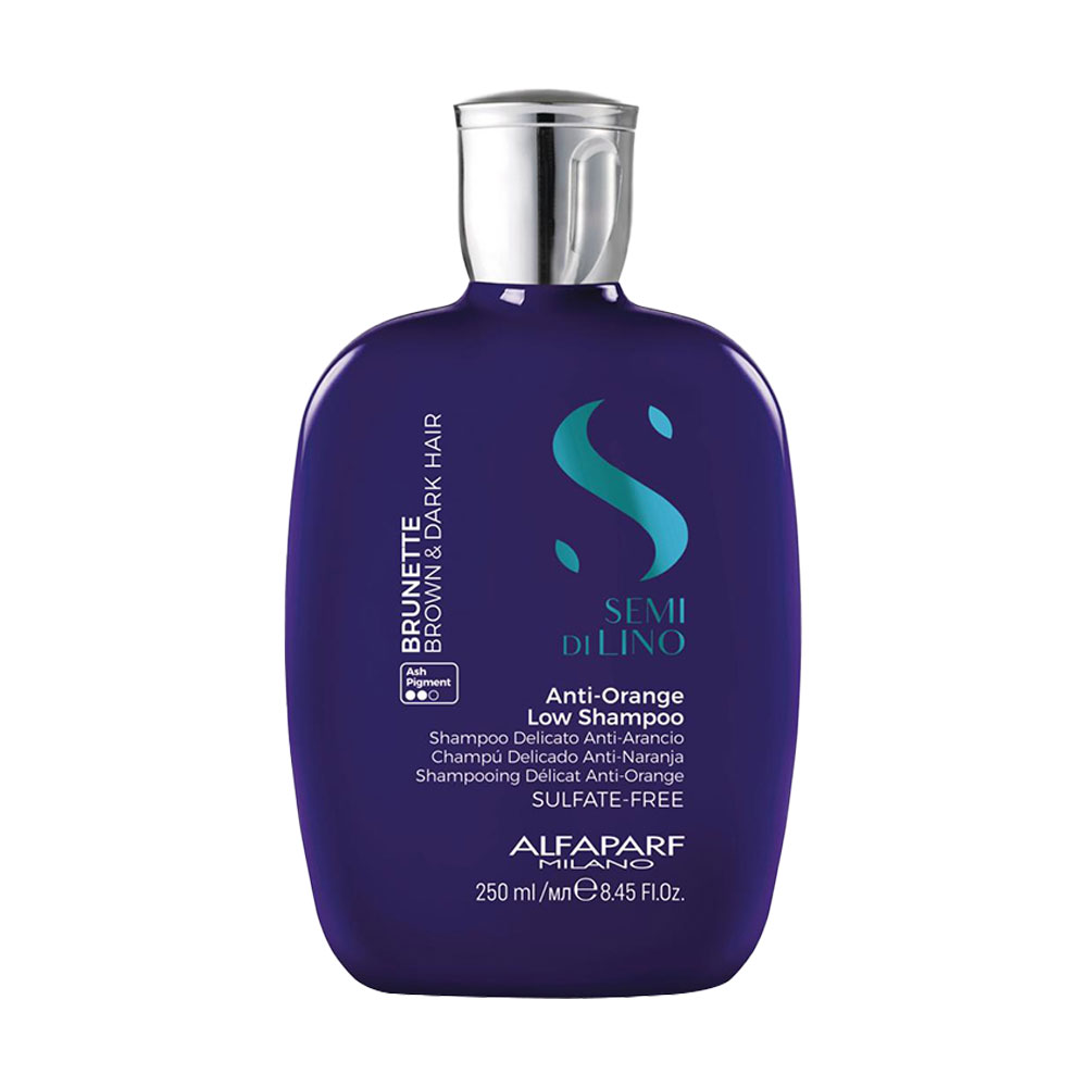 

Шампунь Alfaparf Milano Semi Di Lino Brunette Anti-Orange Low Shampoo для каштанового та темного волосся, 250 мл