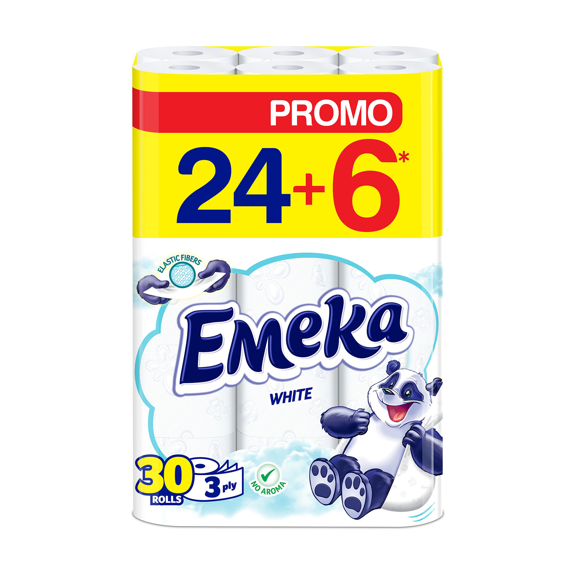 

Уцінка! Туалетний папір Emeka White білий, 3-шаровий, 135 відривів, 30 рулонів