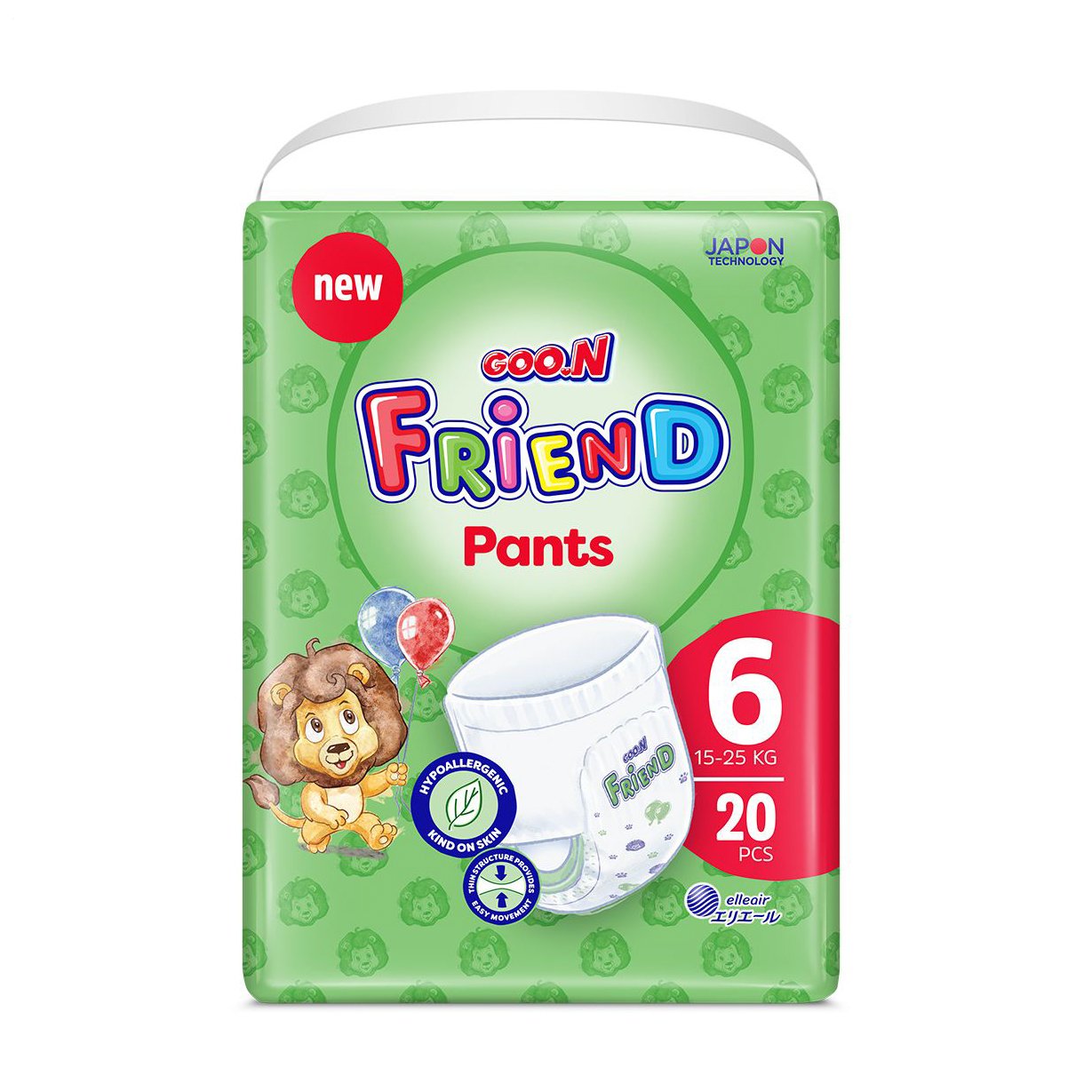 

Підгузки-трусики Goo.N Friend Pants розмір 6 (15-25 кг), 20 шт