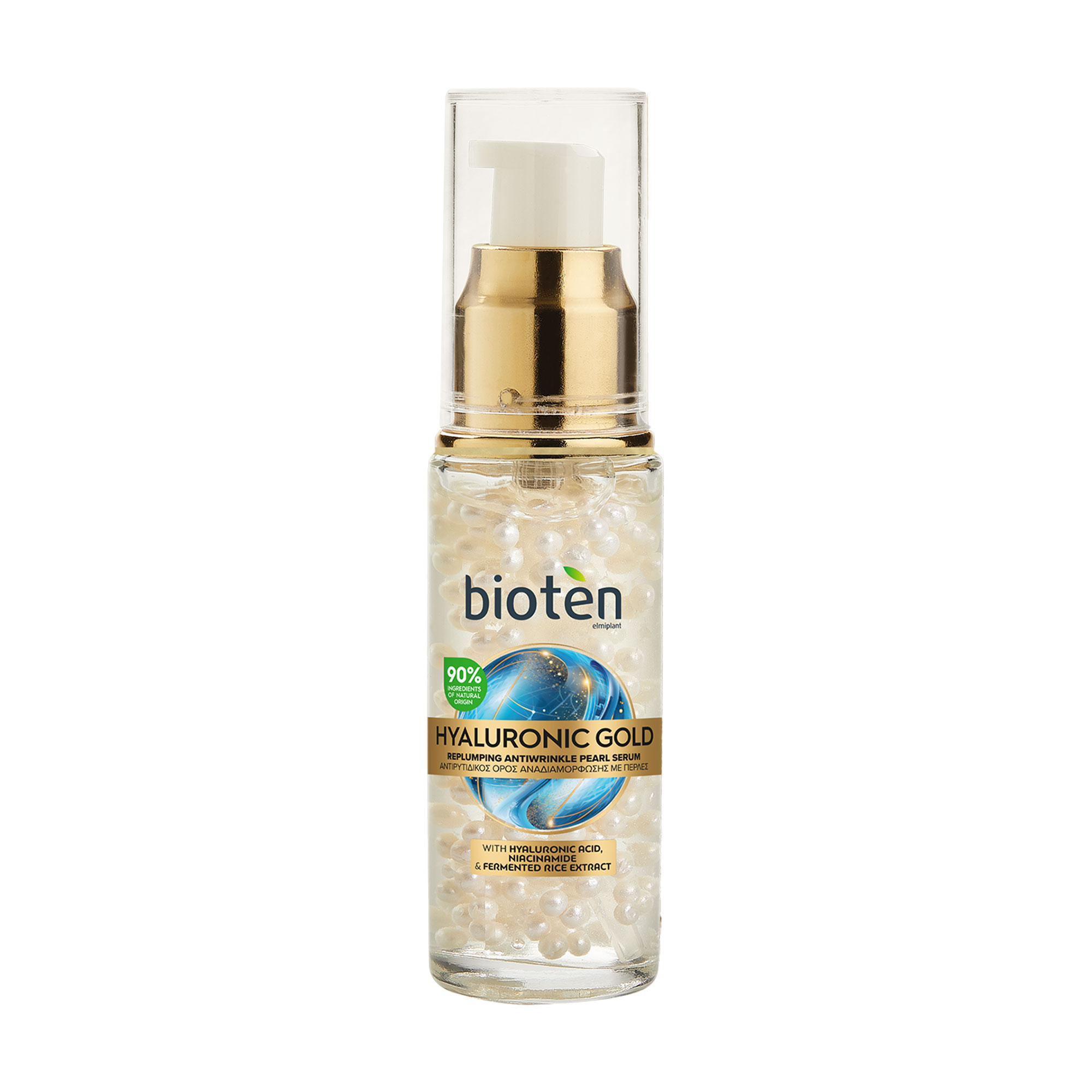 

Сироватка для обличчя Bioten Hyaluronic Gold Replumping Antiwrinkle Pearl Serum проти зморшок, 30 мл